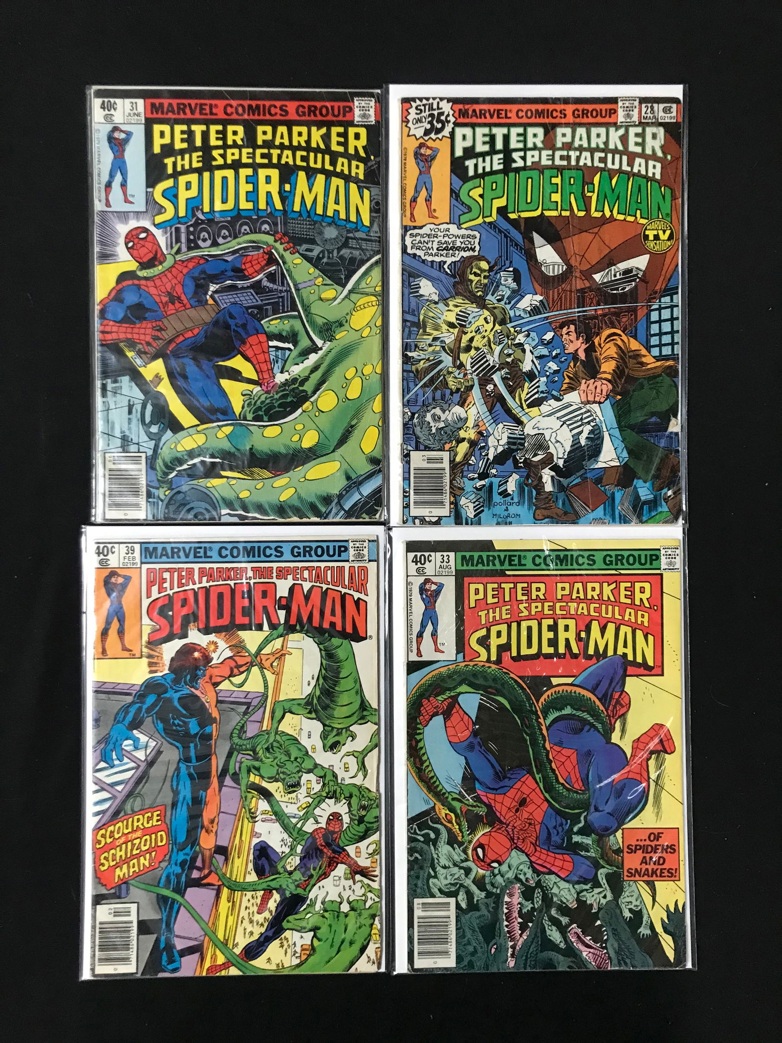 LOT OF 4 PETER PARKER, THE SPECTACULAR SPIDERMAN COMICS (MARVEL COMICS) (1 of 1)