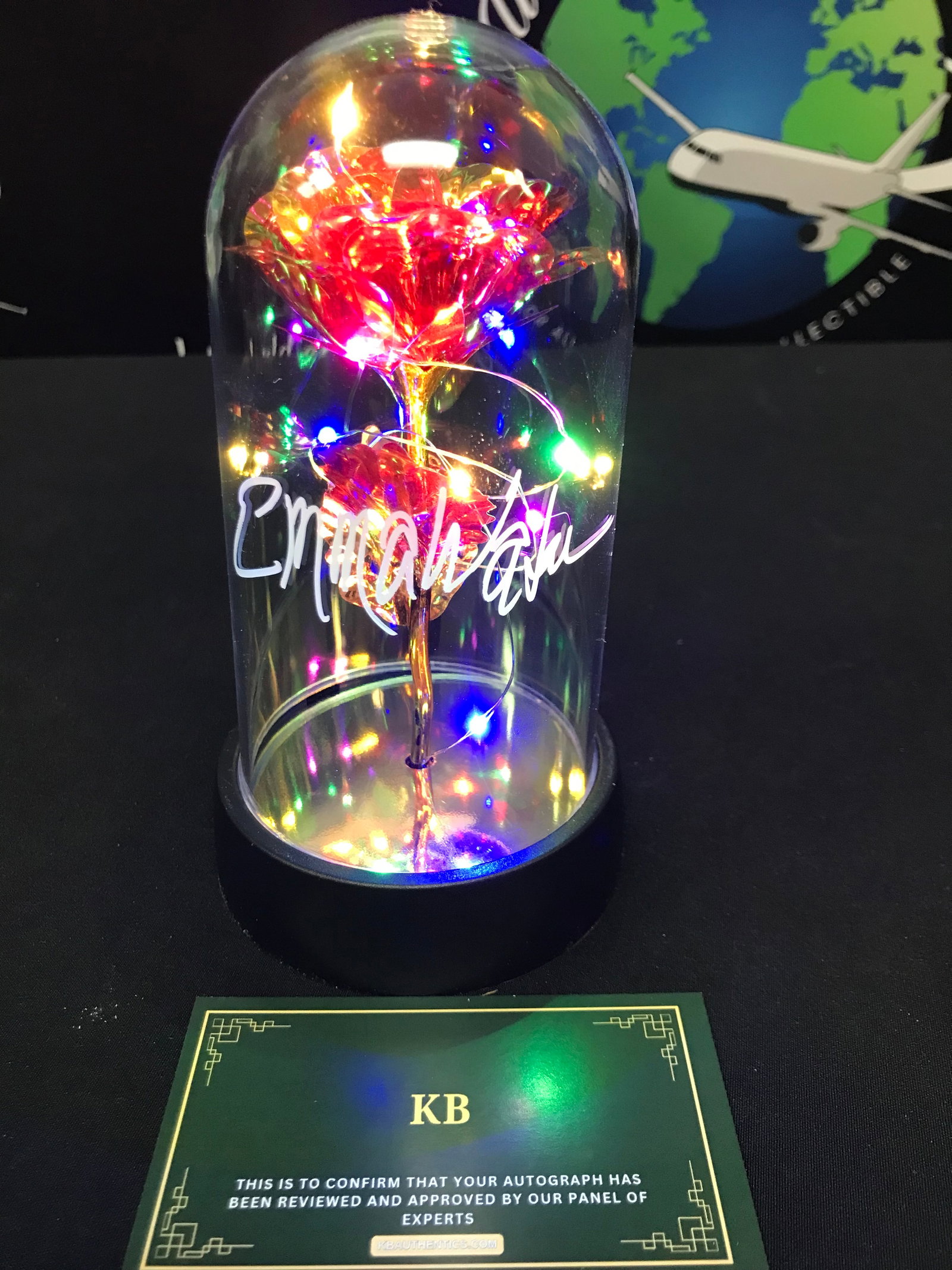 EMMA WATSON SIGNED ROSE UNDER GLASS FROM BEAUTY AND THE BEAST (KB AUTHENTICS COA): Prices are in Canadian dollars