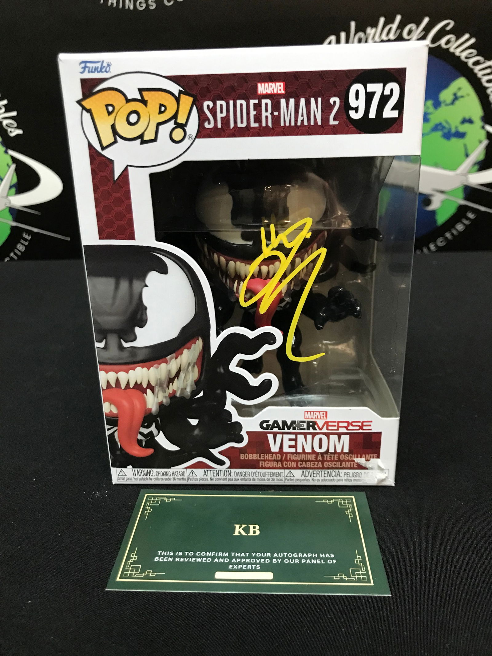 TOM HARDY SIGNED "VENOM" FUNKO POP! (KB AUTHENTICS COA) (1 of 2)