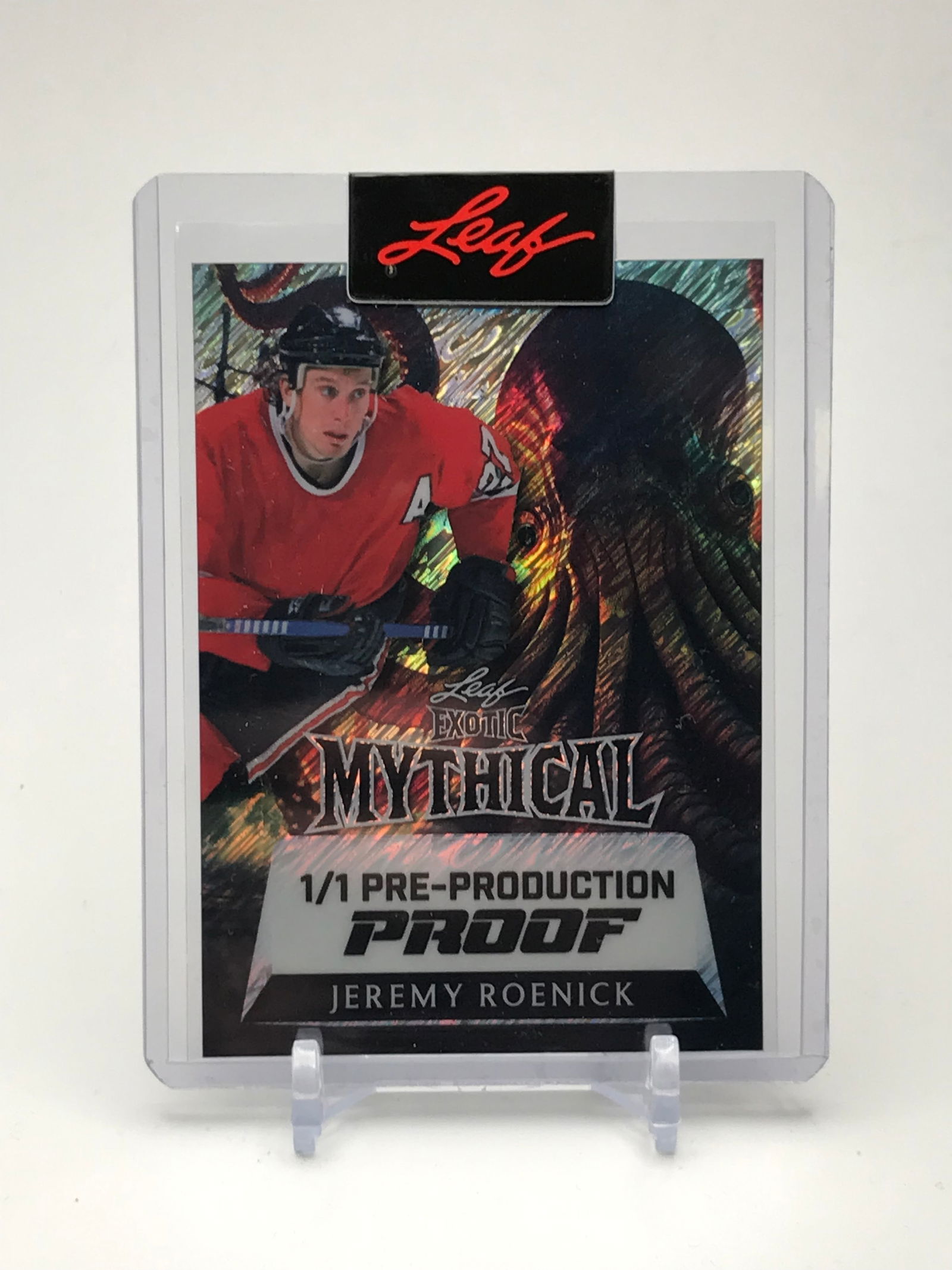 JEREMY ROENICK LEAF EXOTIC MYTHICAL 1/1 PRE-PRODUCTION PROOF (1 of 1)