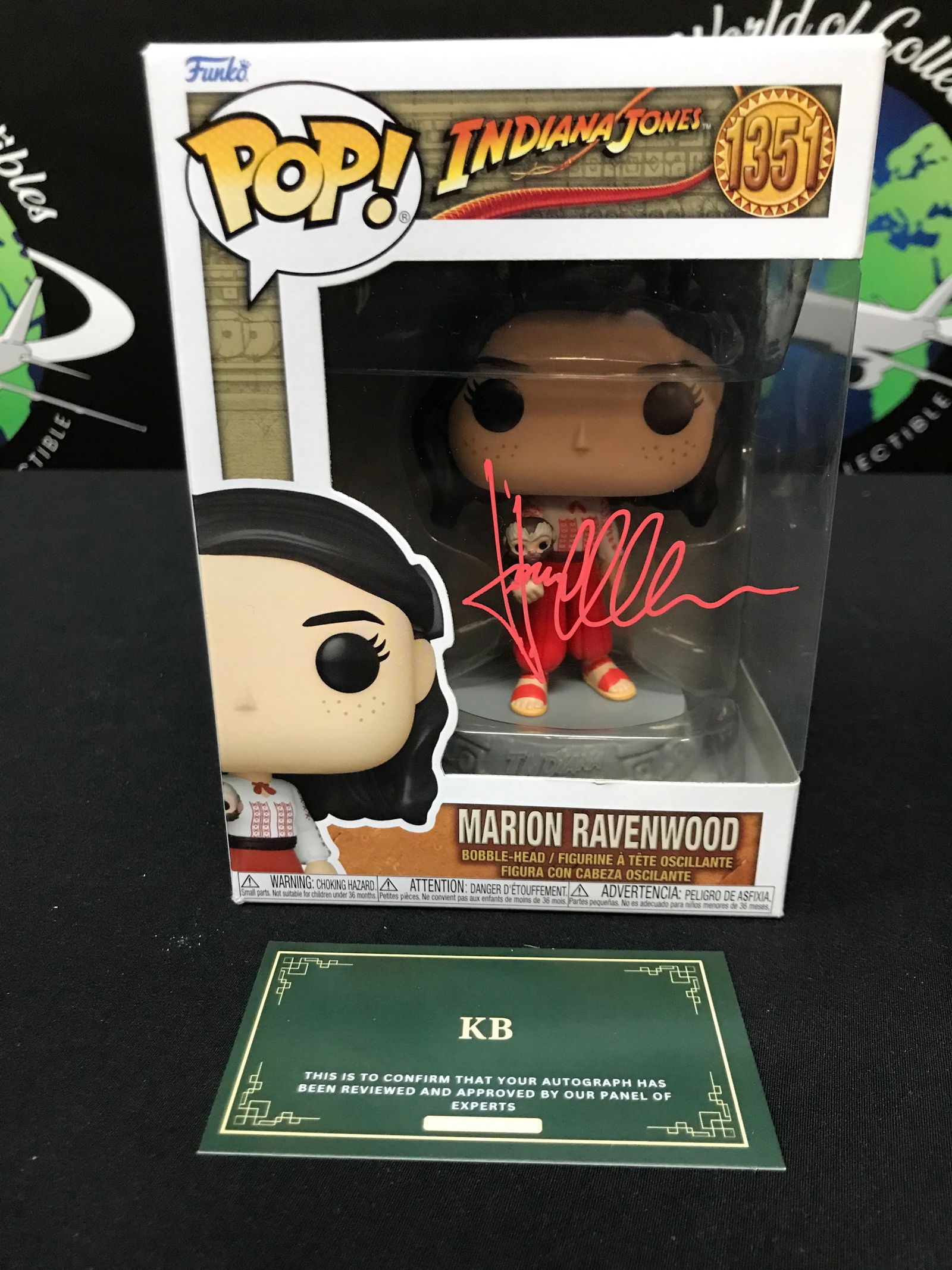 KAREN ALLEN SIGNED "MARION RAVENWOOD" FROM INDIANA JONES FUNKO POP! (KB AUTHENTICS COA): Prices are in Canadian dollars