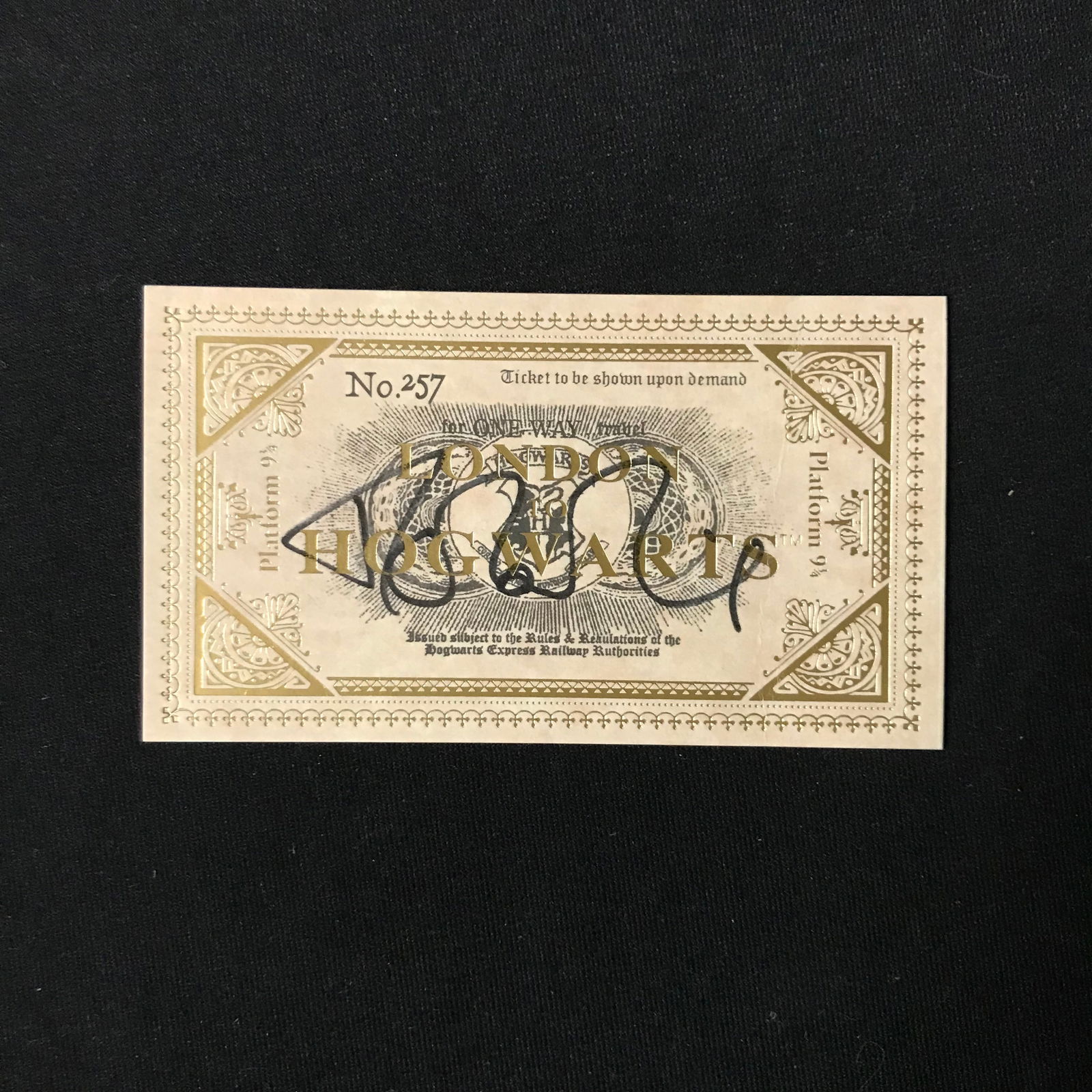 RALPH FIENNES SIGNED HOGWARTS TRAIN TICKET (RA COA) (1 of 2)