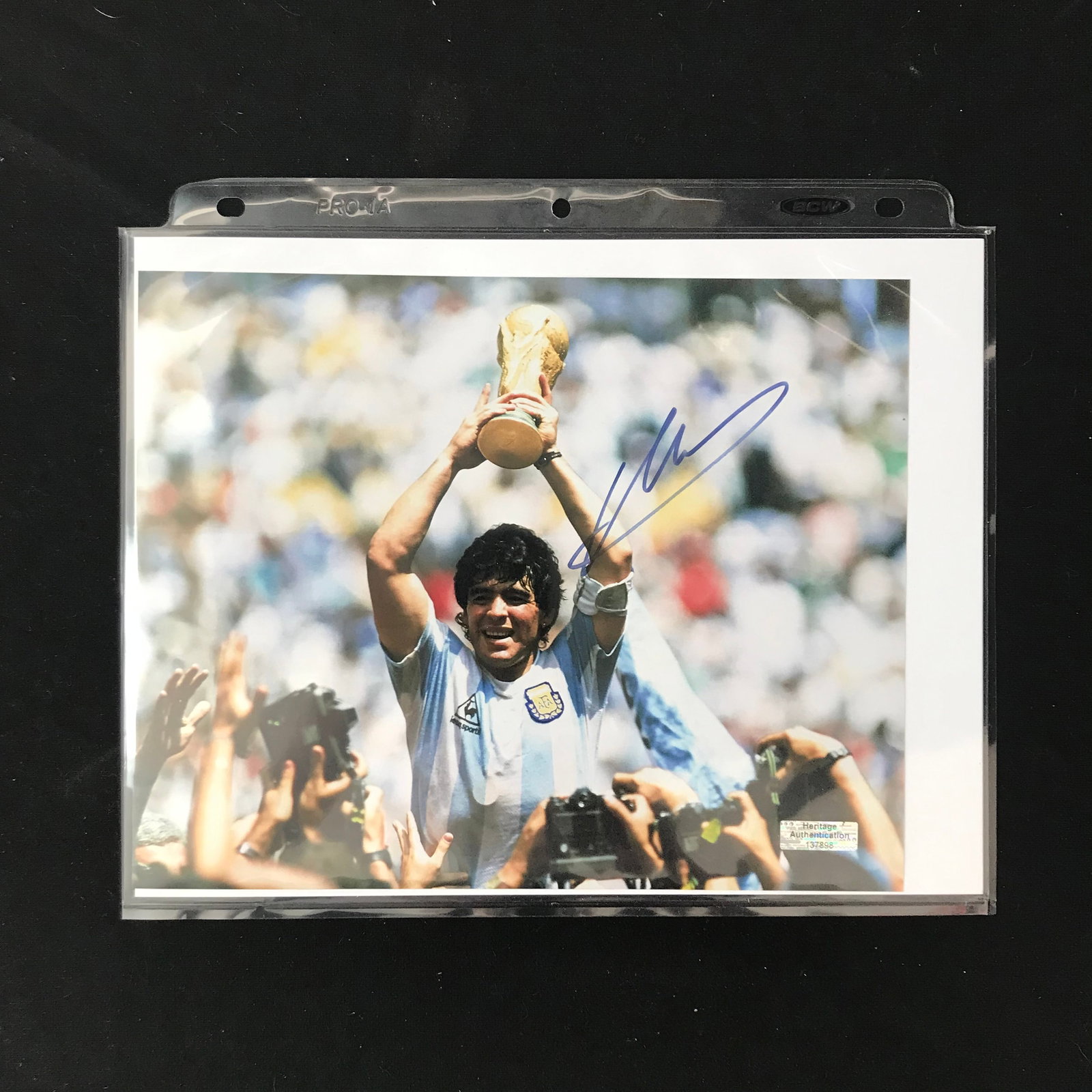 DIEGO MARADONA SIGNED 8X10 PHOTO (HA COA): Prices are in Canadian dollars