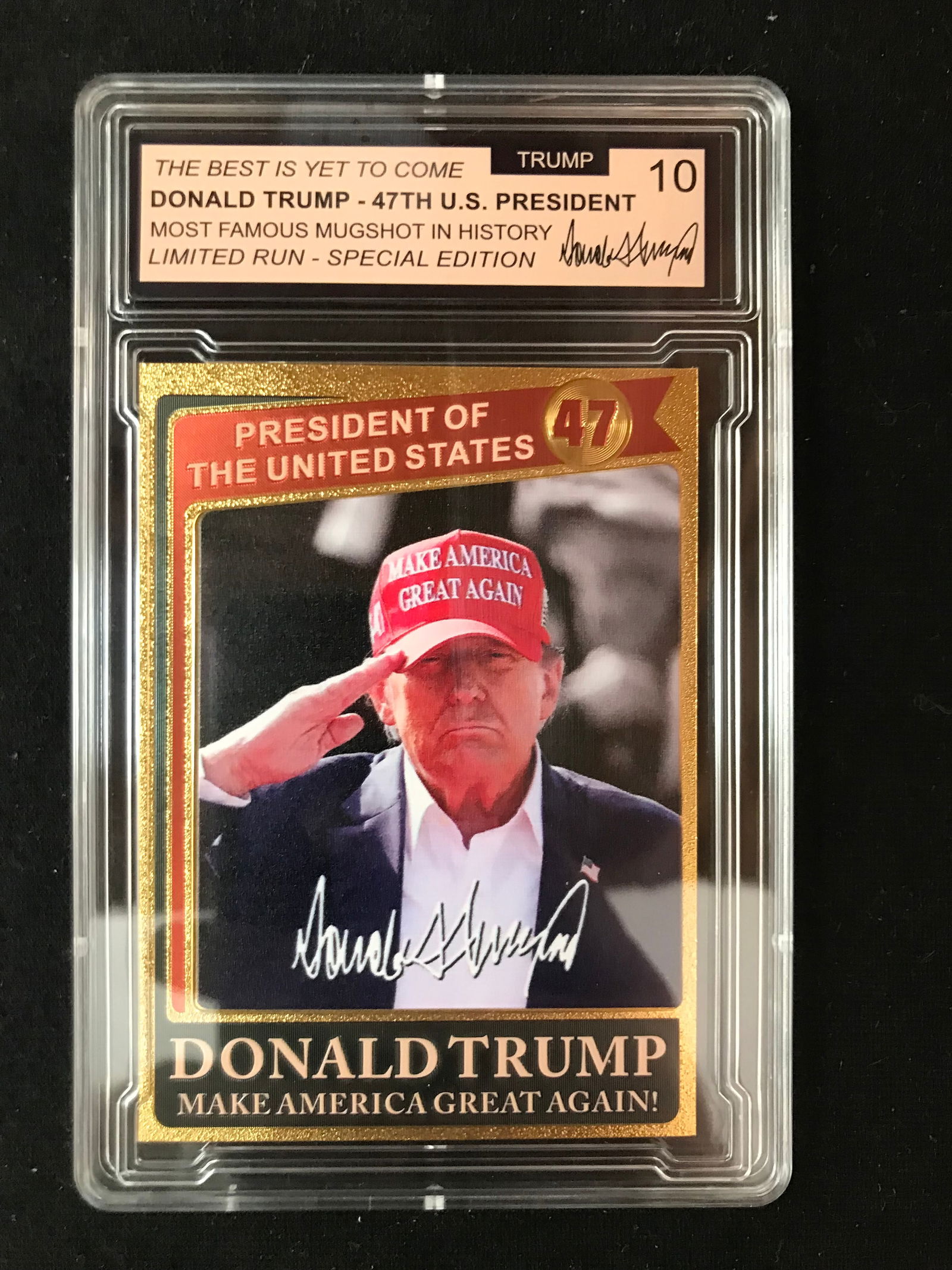 23 KT GOLD DONALD TRUMP POTUS TRADING CARD (GRADED 10): Prices are in Canadian dollars