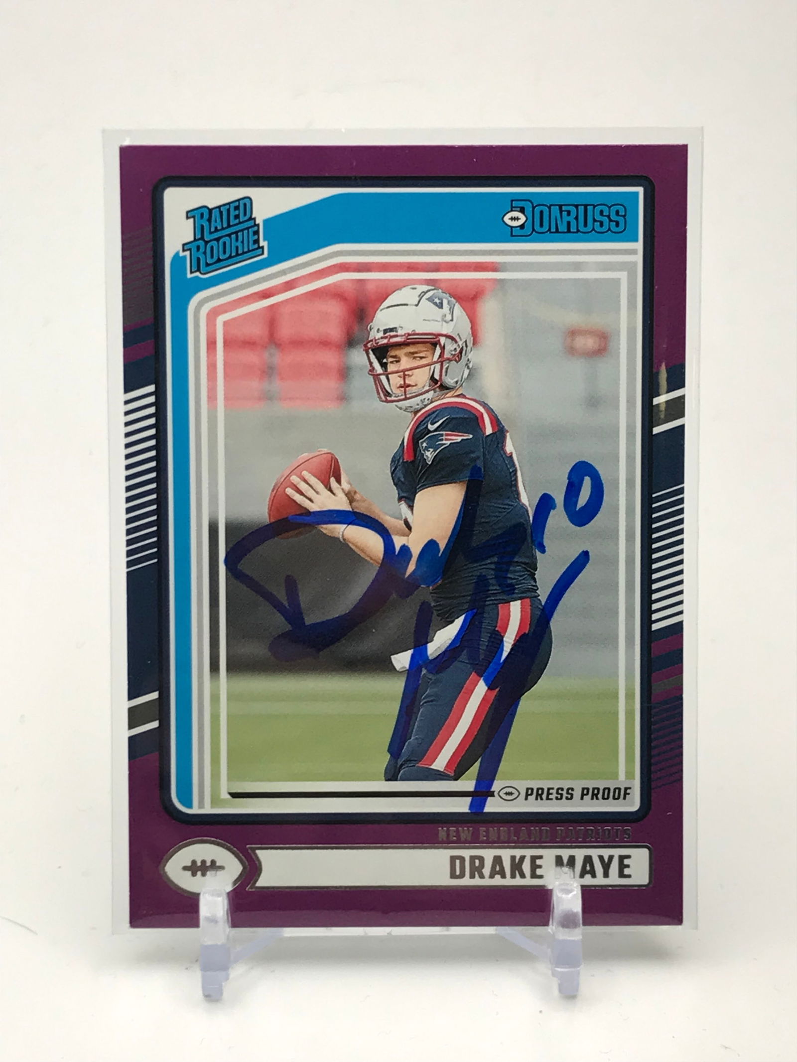 2024 DRAKE MAYE SIGNED PANINI-DONRUSS ROOKIE CARD NO. 379 (1 of 2)