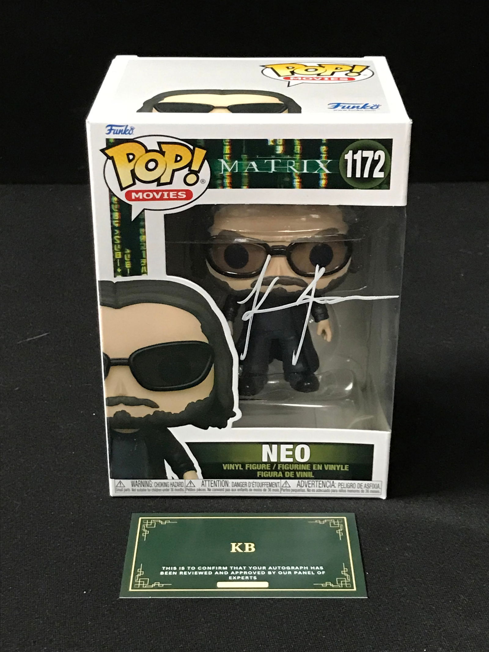 KEANU REEVES SIGNED "NEO" FROM THE MATRIX FUNKO POP! (KB AUTHENTICS COA) (1 of 1)