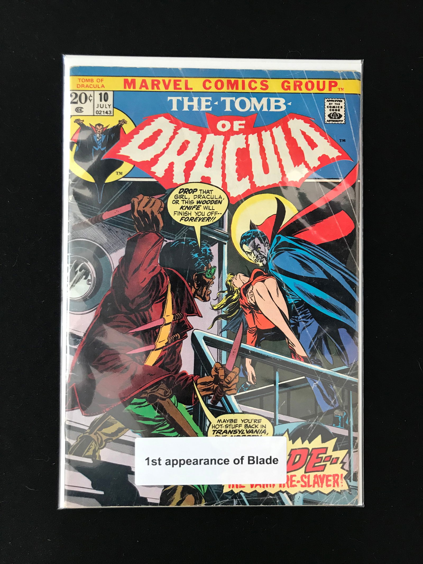 MARVEL COMICS NO.10 THE TOMB OF DRACULA BIG KEY 1ST APPEARANCE BLADE (1 of 1)
