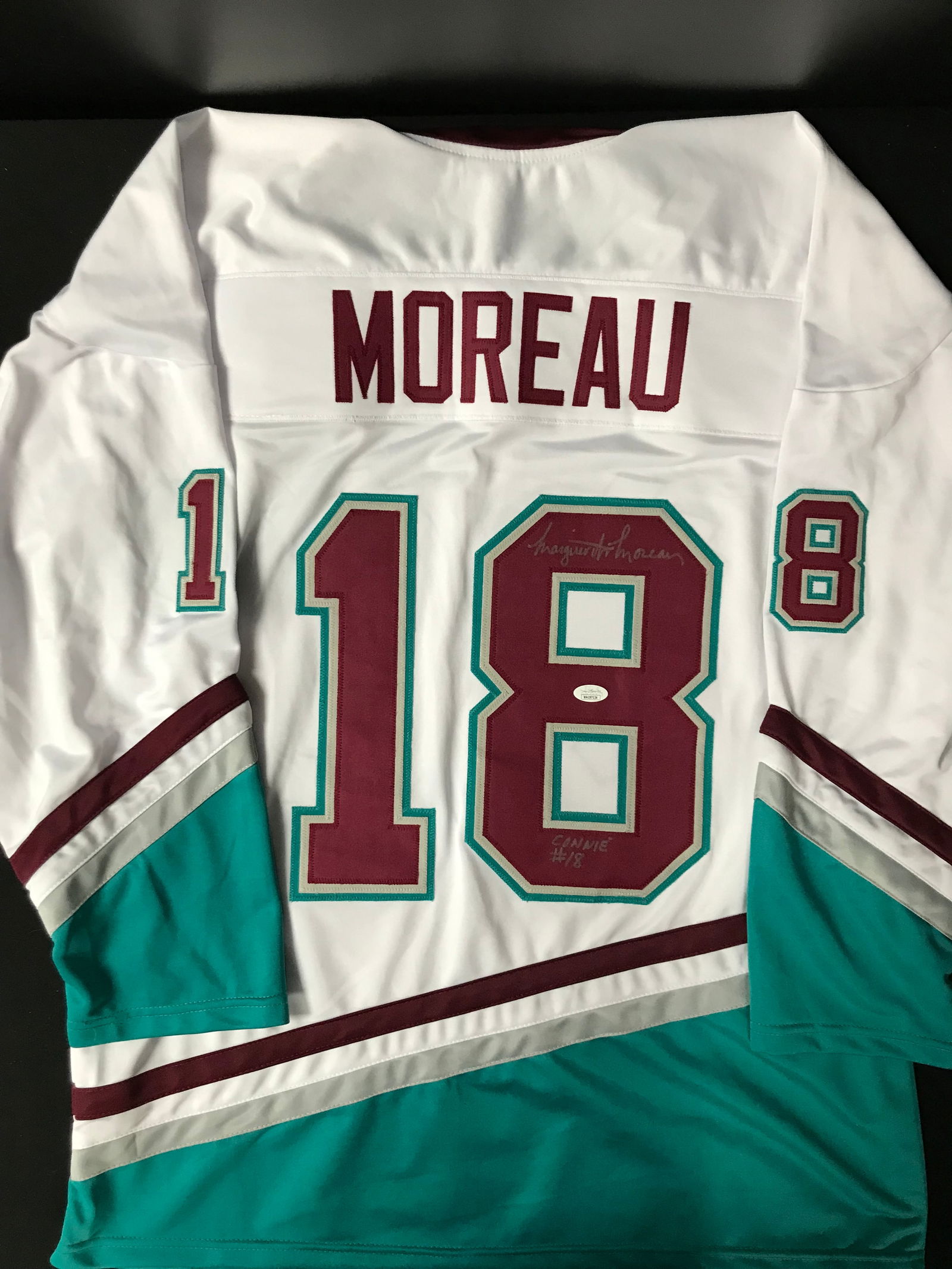 ETHAN MOREAU SIGNED MIGHTY DUCKS JERSEY JSA COA (1 of 3)