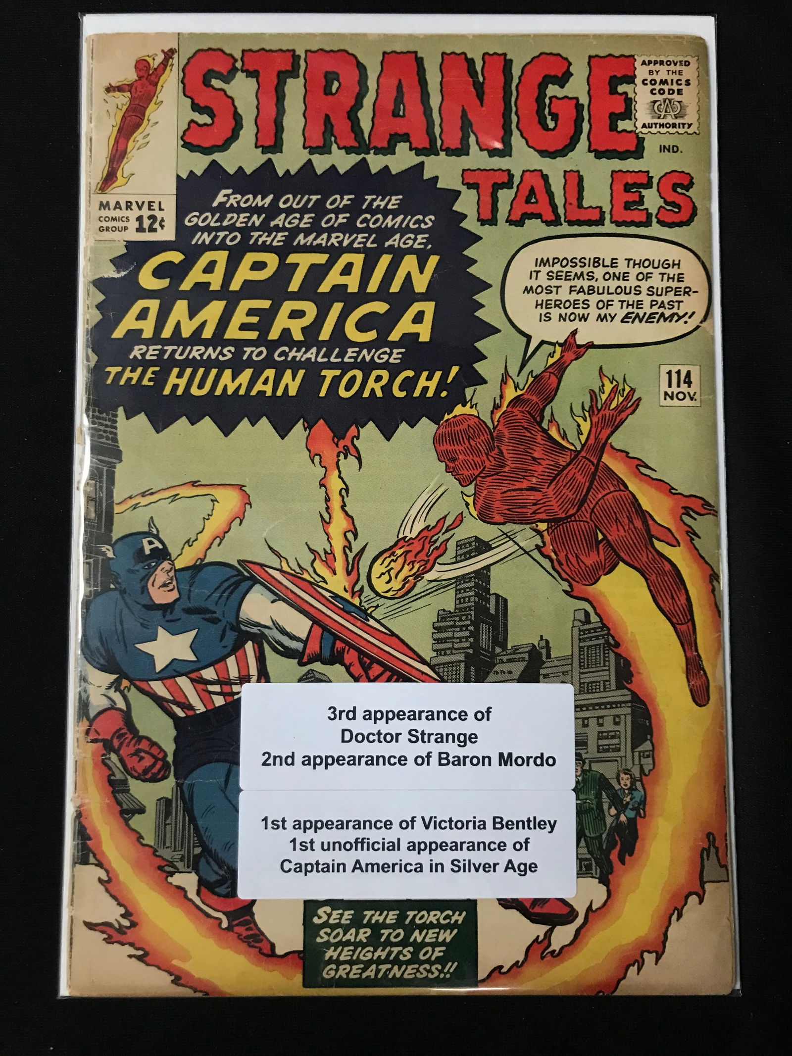 BIG KEY MARVEL COMICS NO.114 STRANGE TALES (UNOFFICAL 1ST APP OF CAPTAIN AMERICA) (1 of 1)