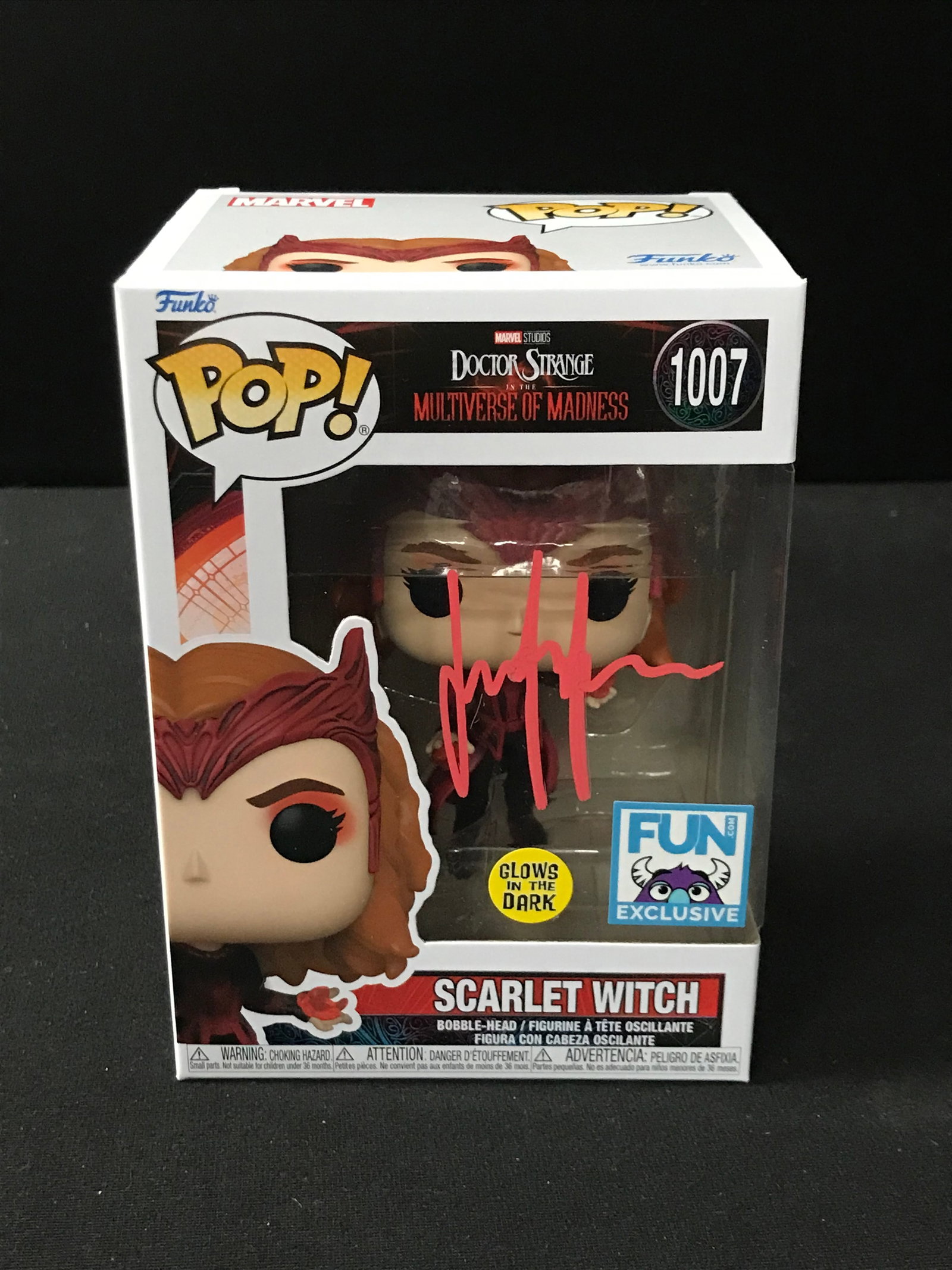 ELIZABETH OLSEN SIGNED SCARLET WITCH FUNKO POP! (KB COA): Prices are in Canadian dollars
