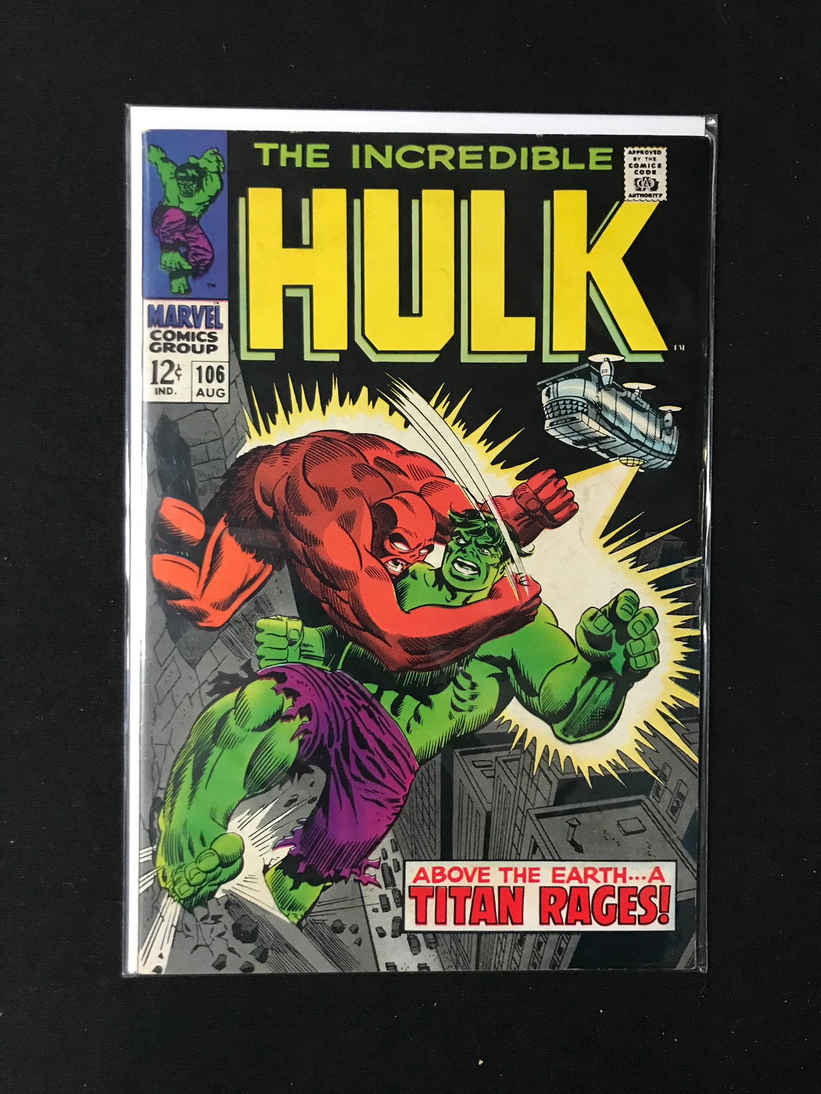 MARVEL COMICS NO.106 THE INCREDIBLE HULK: Prices are in Canadian dollars