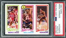1980 MAGIC JOHNSON SIGNED TOPPS ROOKIE CARD (PSA GRADED 10)