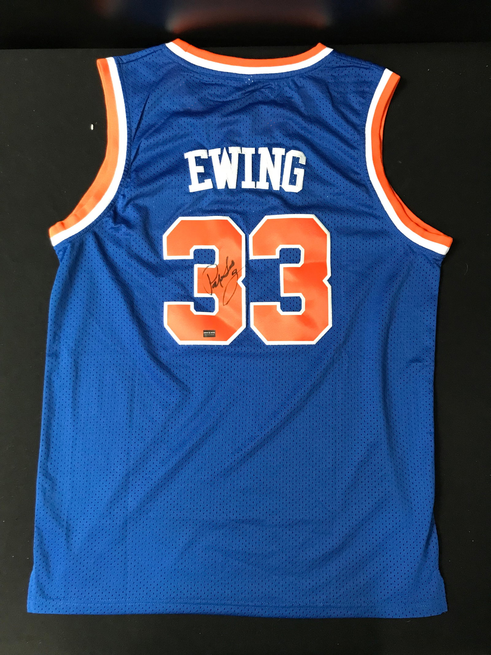 PATRICK EWING SIGNED NEW YORK KNICKS JERSEY (KB COA) (1 of 3)