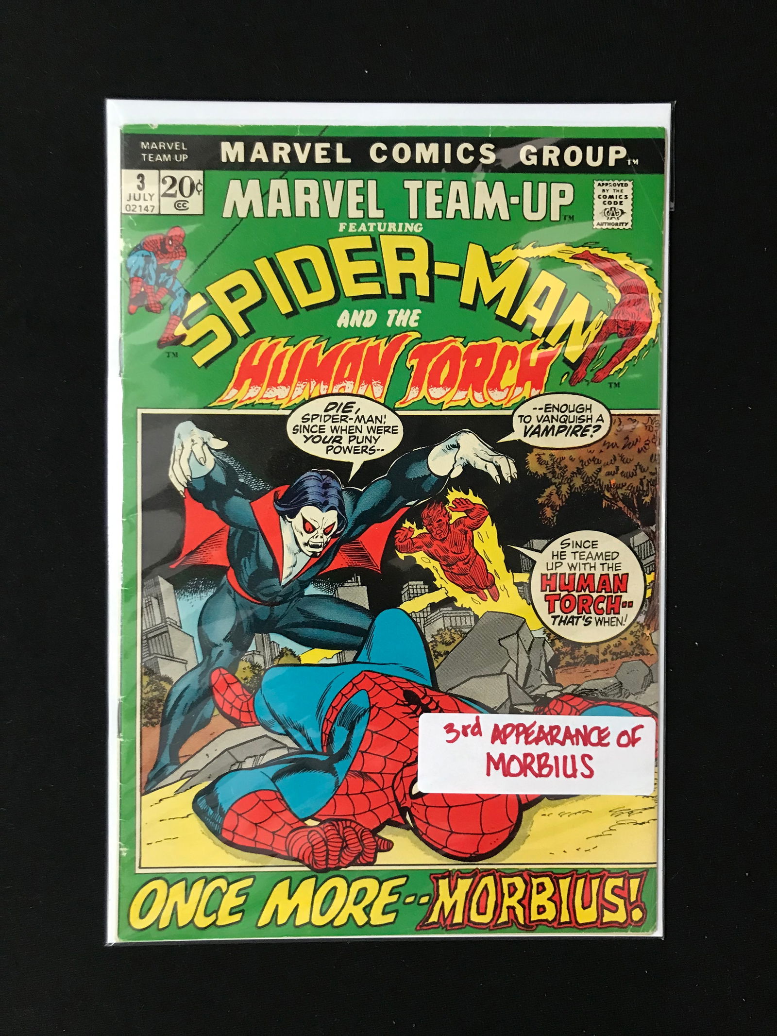 MARVEL COMICS NO.3 MARVEL TEAM UP SPIDERMAN AND THE HUMAN TORCH (1 of 1)