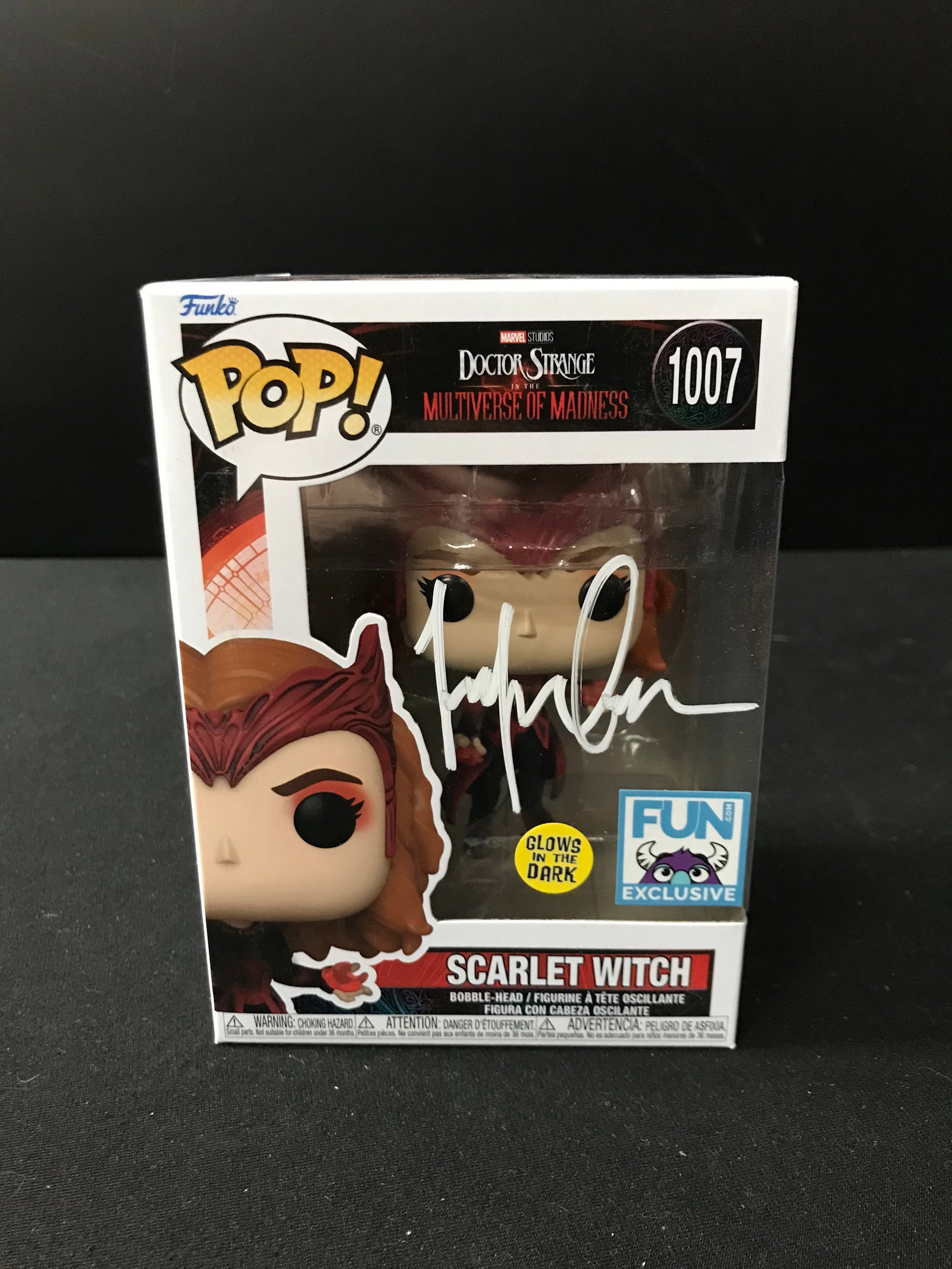ELIZABETH OLSEN SIGNED "SCARLETT WITCH" FROM DR. STRANGE FUNKO POP! (KB AUTHENTICS COA): Prices are in Canadian dollars