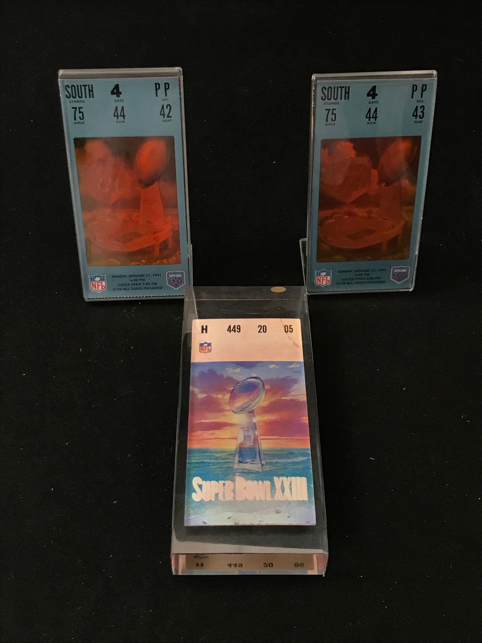 LOT OF 3 VINTAGE SUPERBOWL TICKETS (1 of 1)