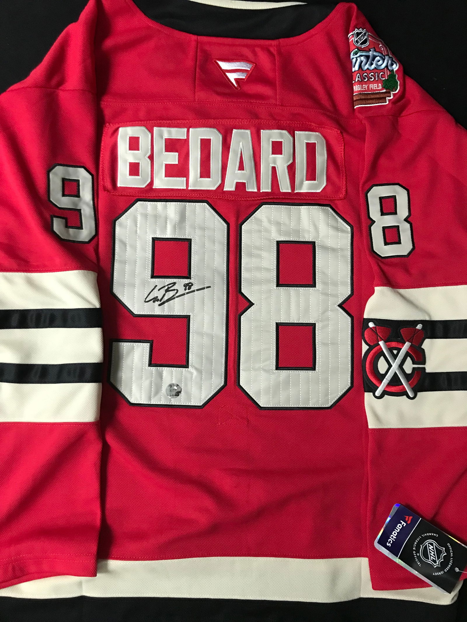 CONNER BEDARD SIGNED CHICAGO BLACKHAWKS WINTER CLASSIC JERSEY (KB AUTHENTICS JERSEY) (1 of 3)
