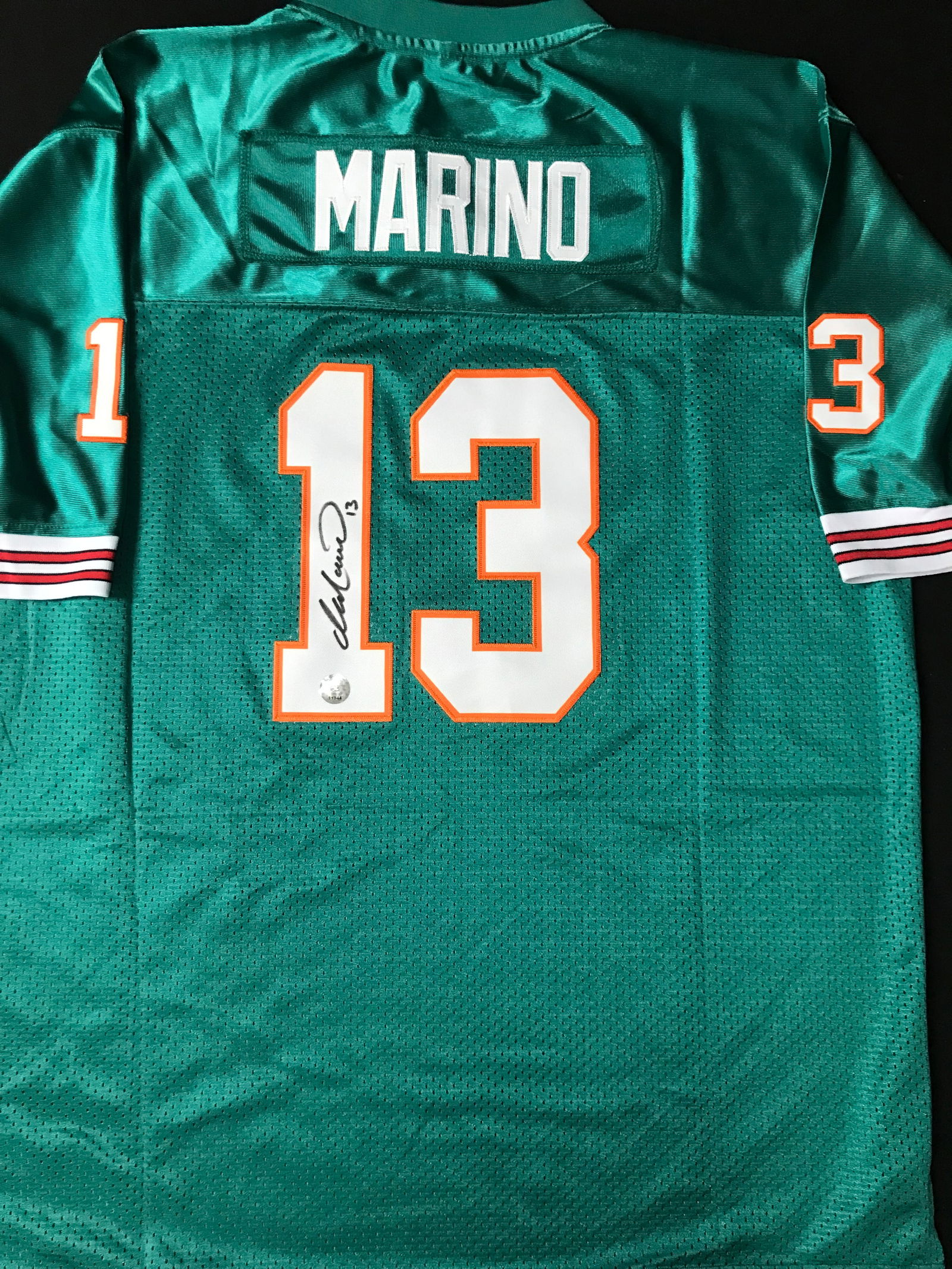 DAN MARINO SIGNED MIAMI DOLPHINS FOOTBALL JERSEY (KB AUTHENTICS COA) (1 of 3)