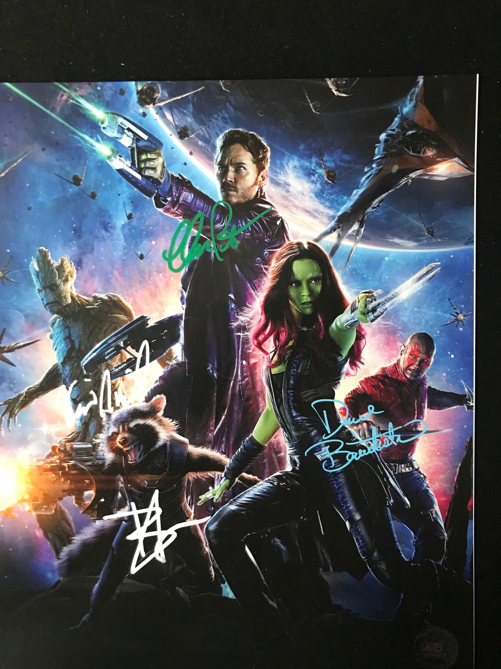 BARDLEY COOPER, VIN DIESEL,DAVE BAUTISTA,CHRIS PRATT SIGNED 8 X 10 (KB AUTHENTICS COA) (1 of 1)
