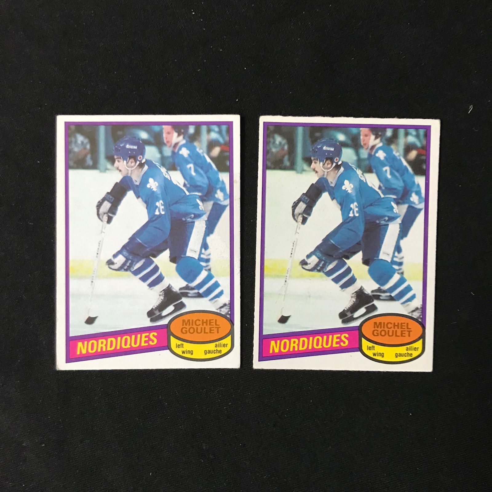 LOT OF 2 VINTAGE MICHEL GOULET QUEBEC NORDIQUE ROOKIE CARDS (1 of 1)
