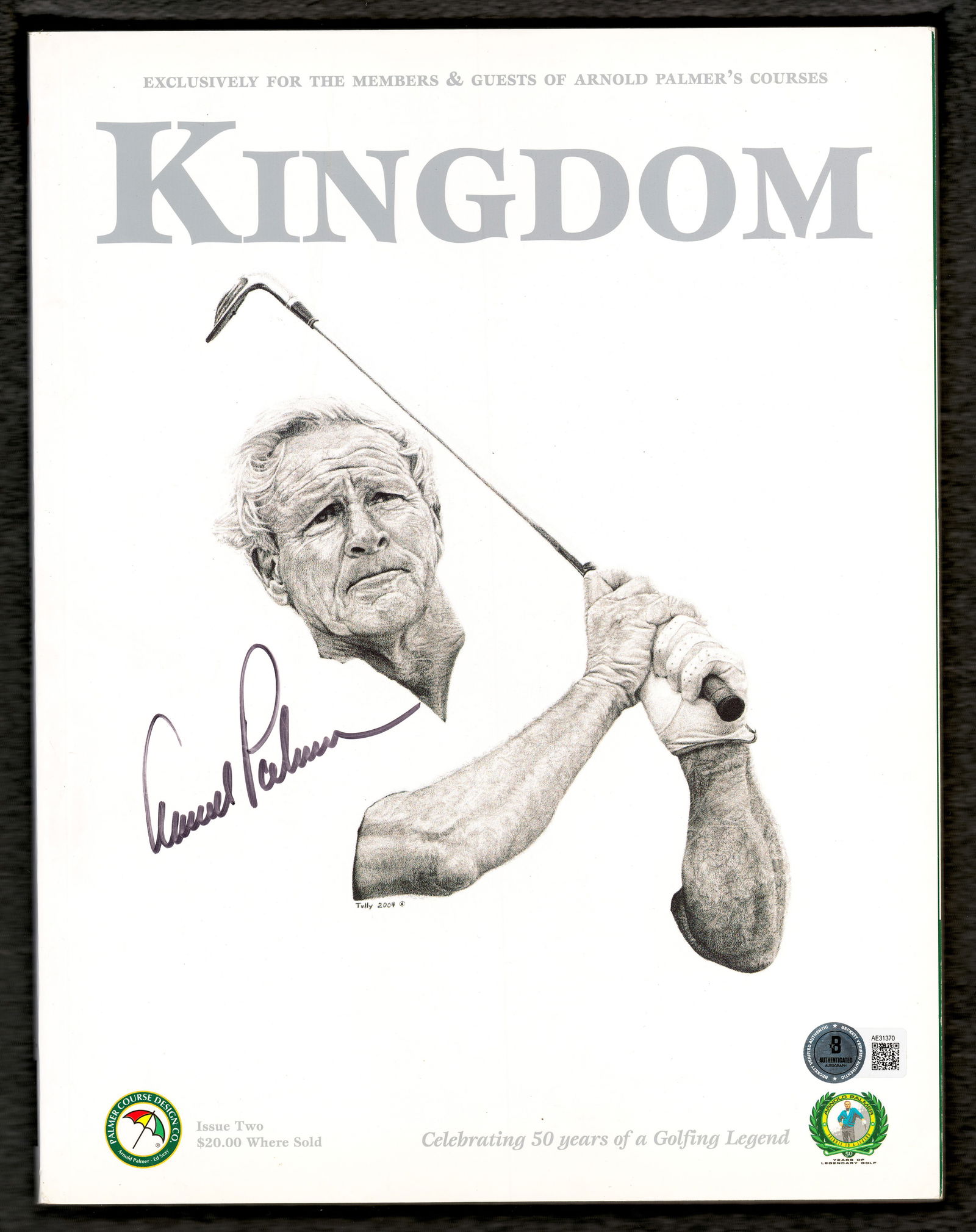 Arnold Palmer Autographed 9x12 Kingdom Magazine Beckett (1 of 3)