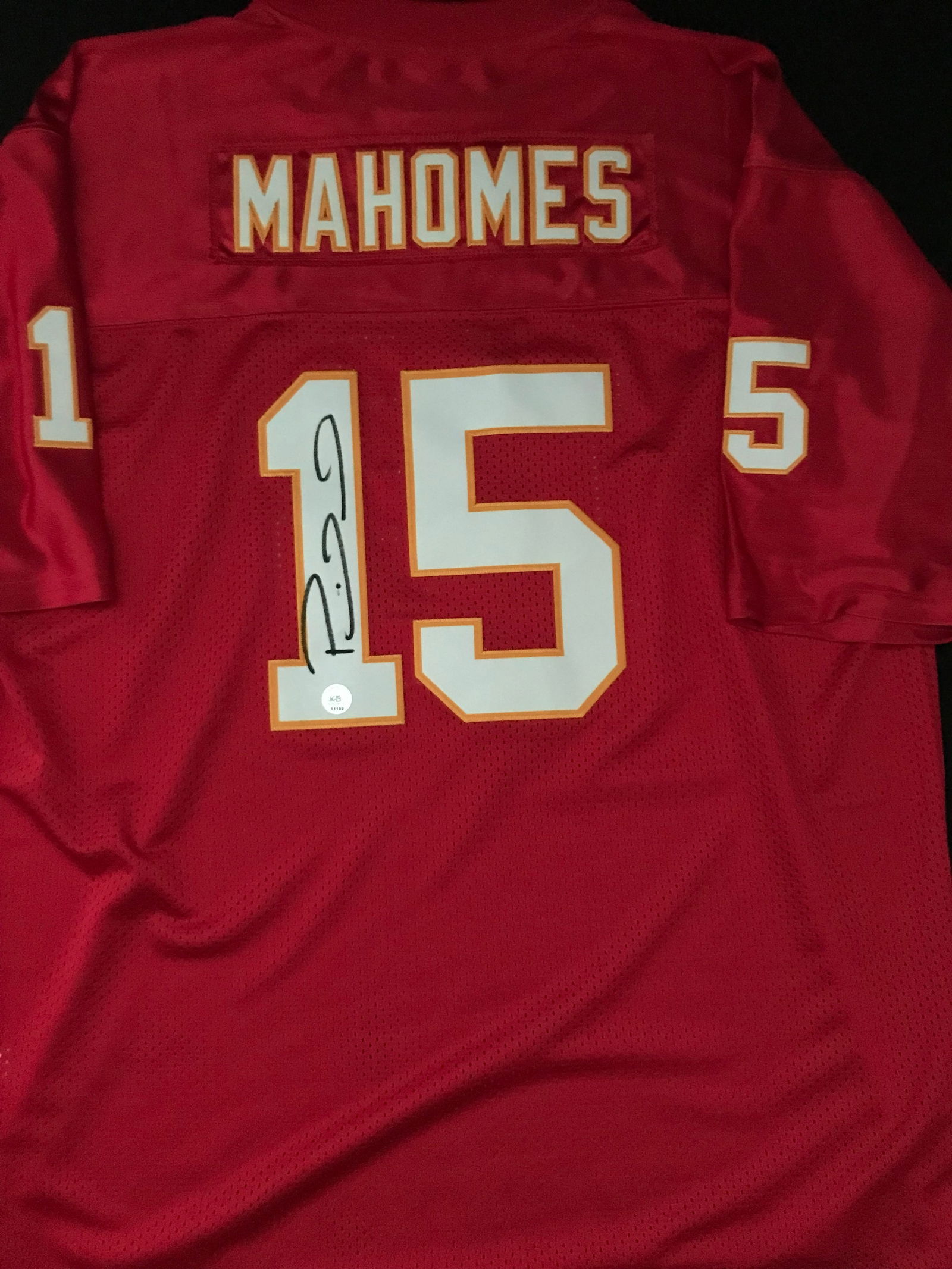 PATRICK MAHOMES SIGNED KC CHIEFS FOOTBALL JERSEY (KB AUTHENTICS COA) (1 of 3)