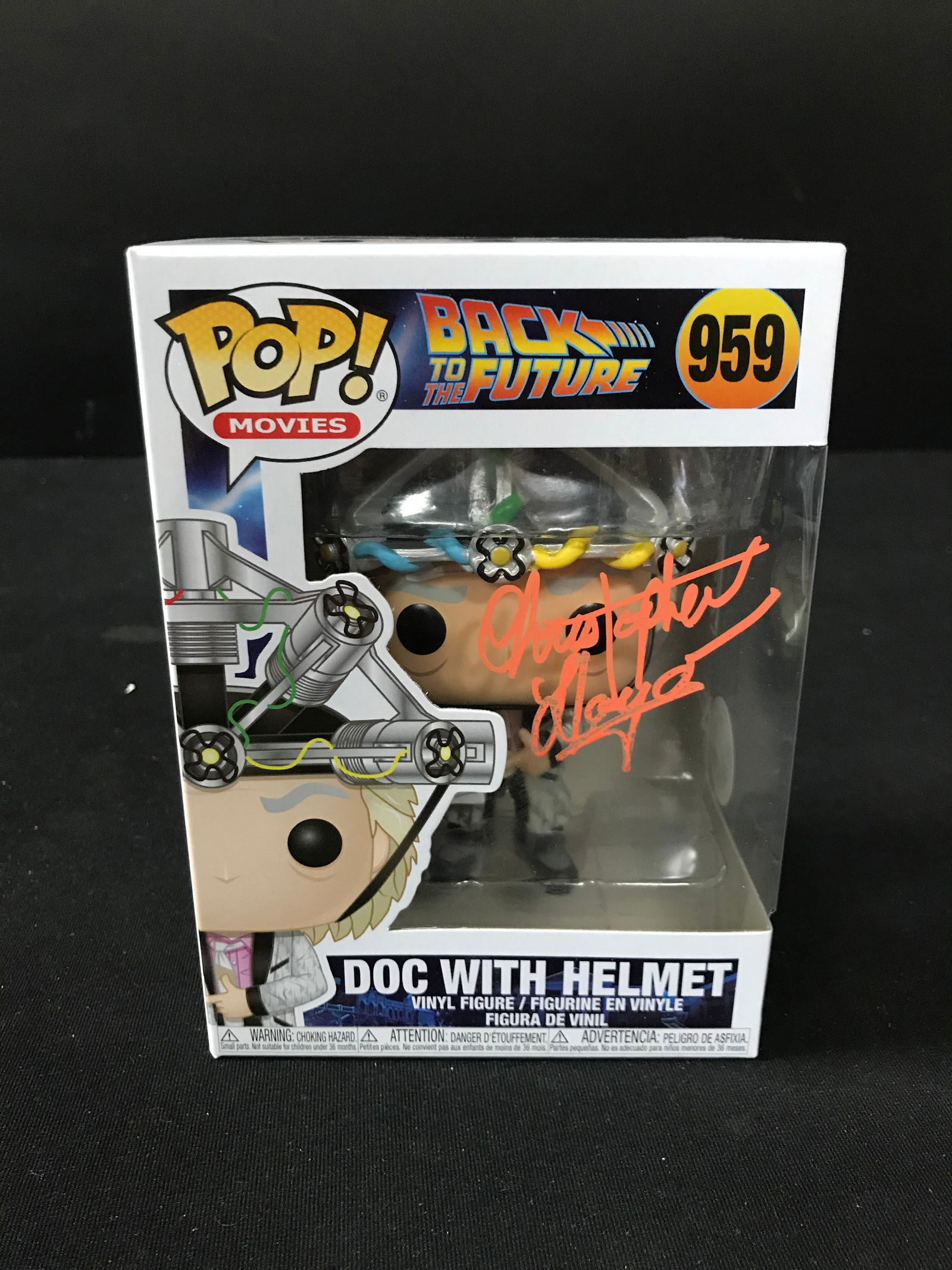 CHRISTOPHER LLOYD SIGNED "DOC WITH HELMET" FUNKO POP! (WWOC COA) (1 of 3)