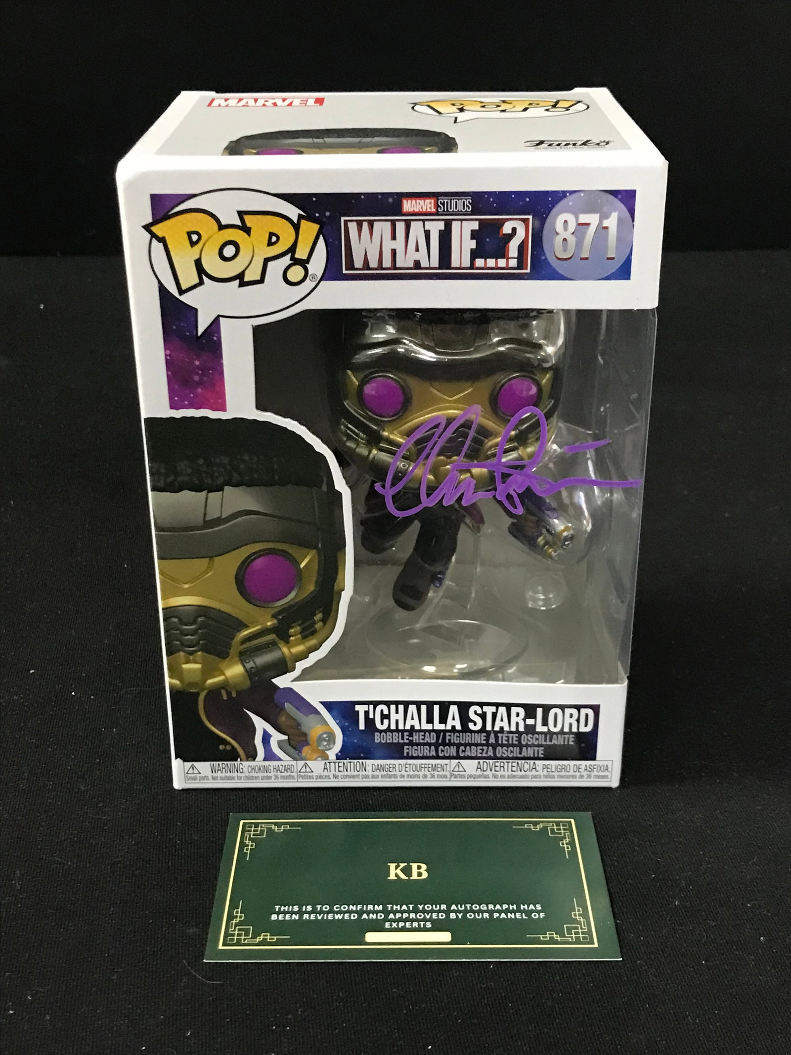 CHRIS PRATT SIGNED STAR LORD FUNKO POP! (KB AUTHENTICS COA): Prices are in Canadian dollars