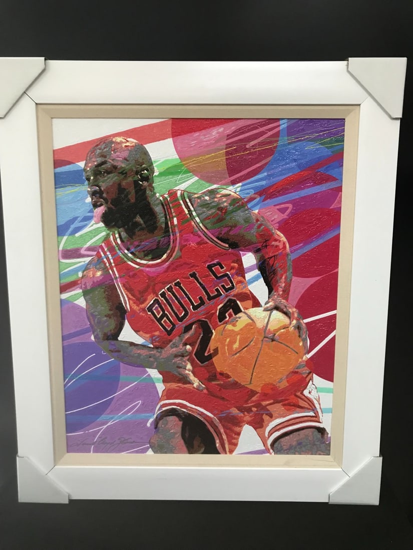 DAVID LLOYD GLOVER ORGINAL 1 OF 1 PAINTING MULTI SIGNED WITH COA 30 X 30 MICHAEL JORDAN: Prices are in Canadian dollars