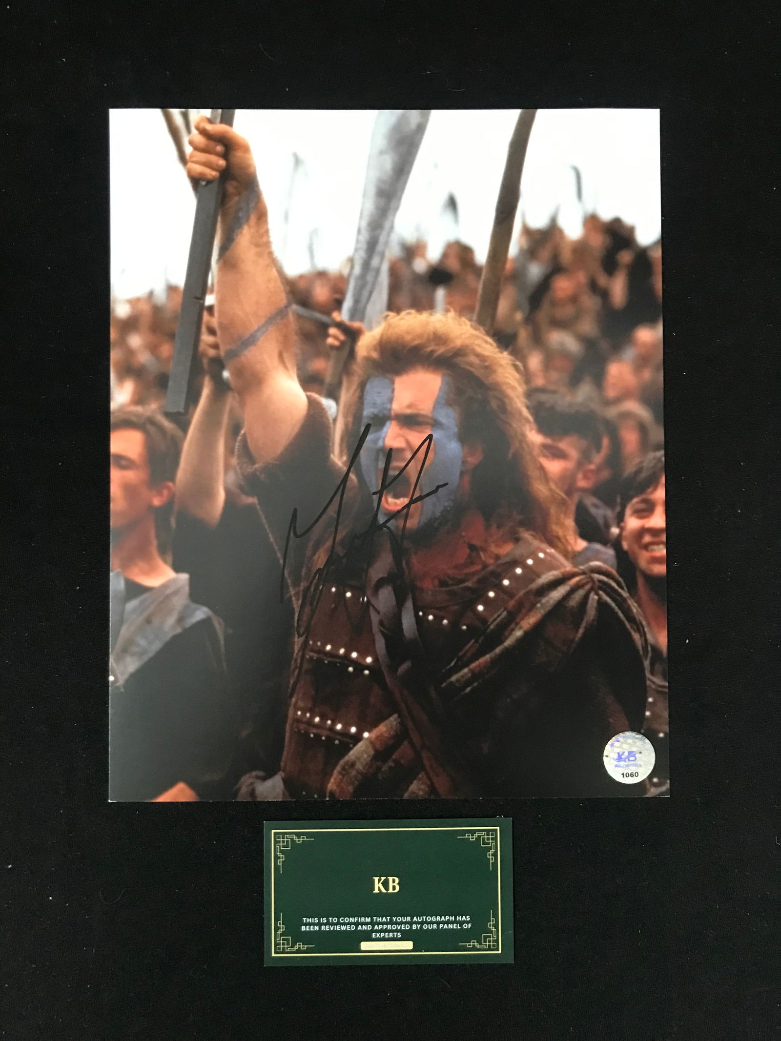 MEL GIBSON SIGNED "BRAVEHEART" 8X10 PHOTO (KB AUTHENTICS COA) (1 of 1)