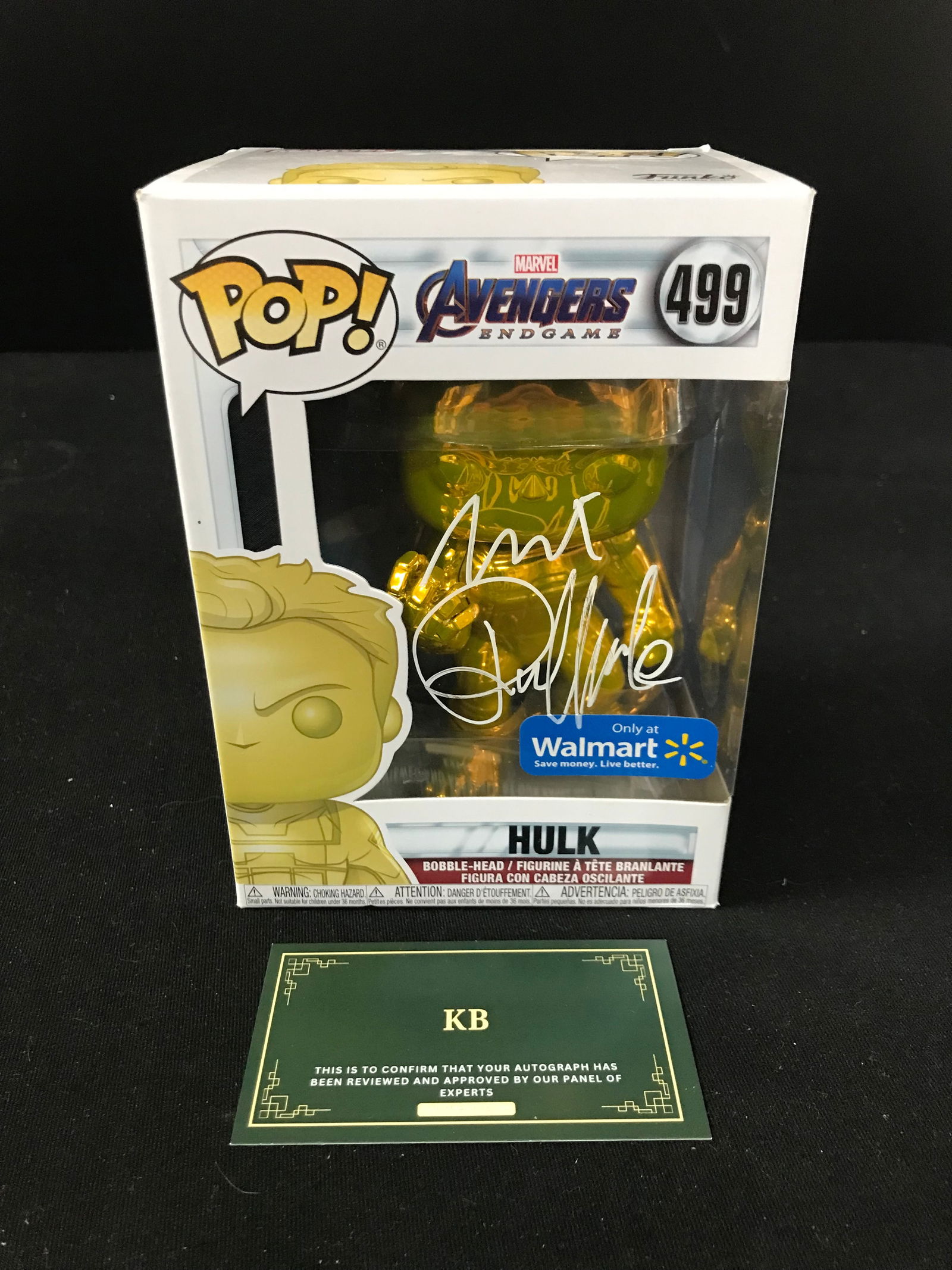MARK RUFFALO SIGNED "HULK" FUNKO POP! (KB AUTHENTICS COA) (1 of 2)