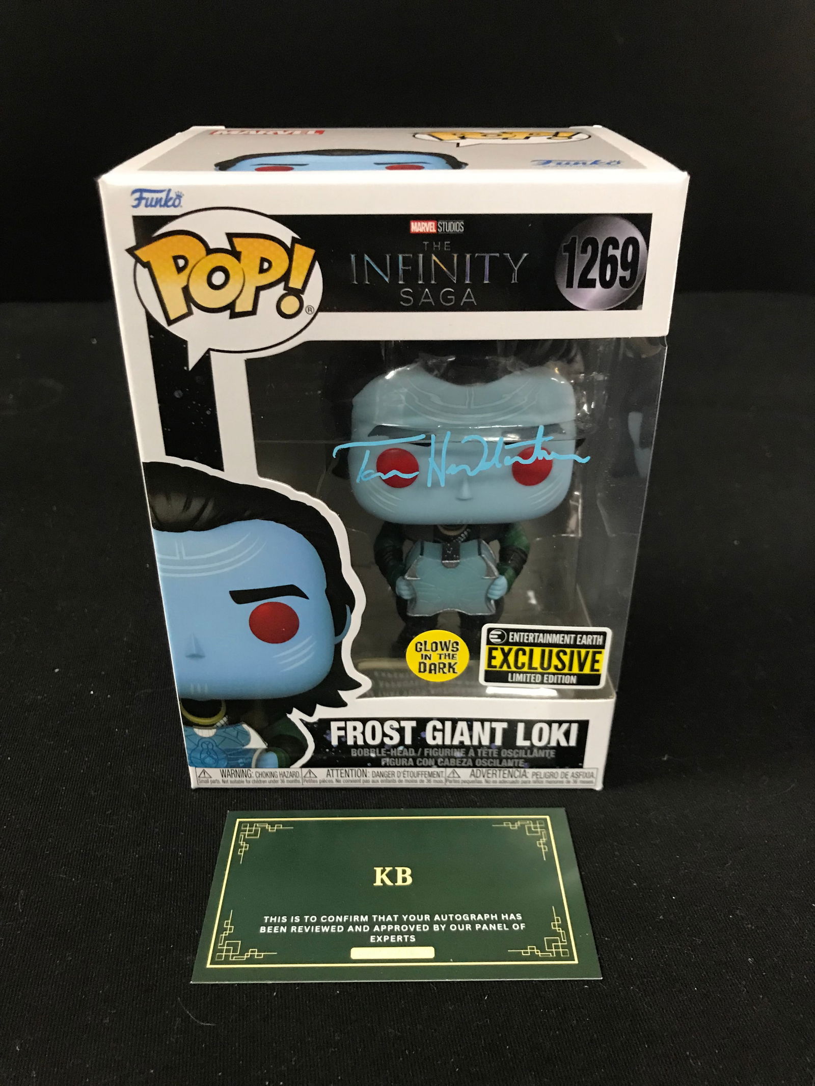 TOM HIDDLESTON SIGNED "FROST GIANT LOKI" FUNKO POP! (KB AUTHENTICS COA) (1 of 2)