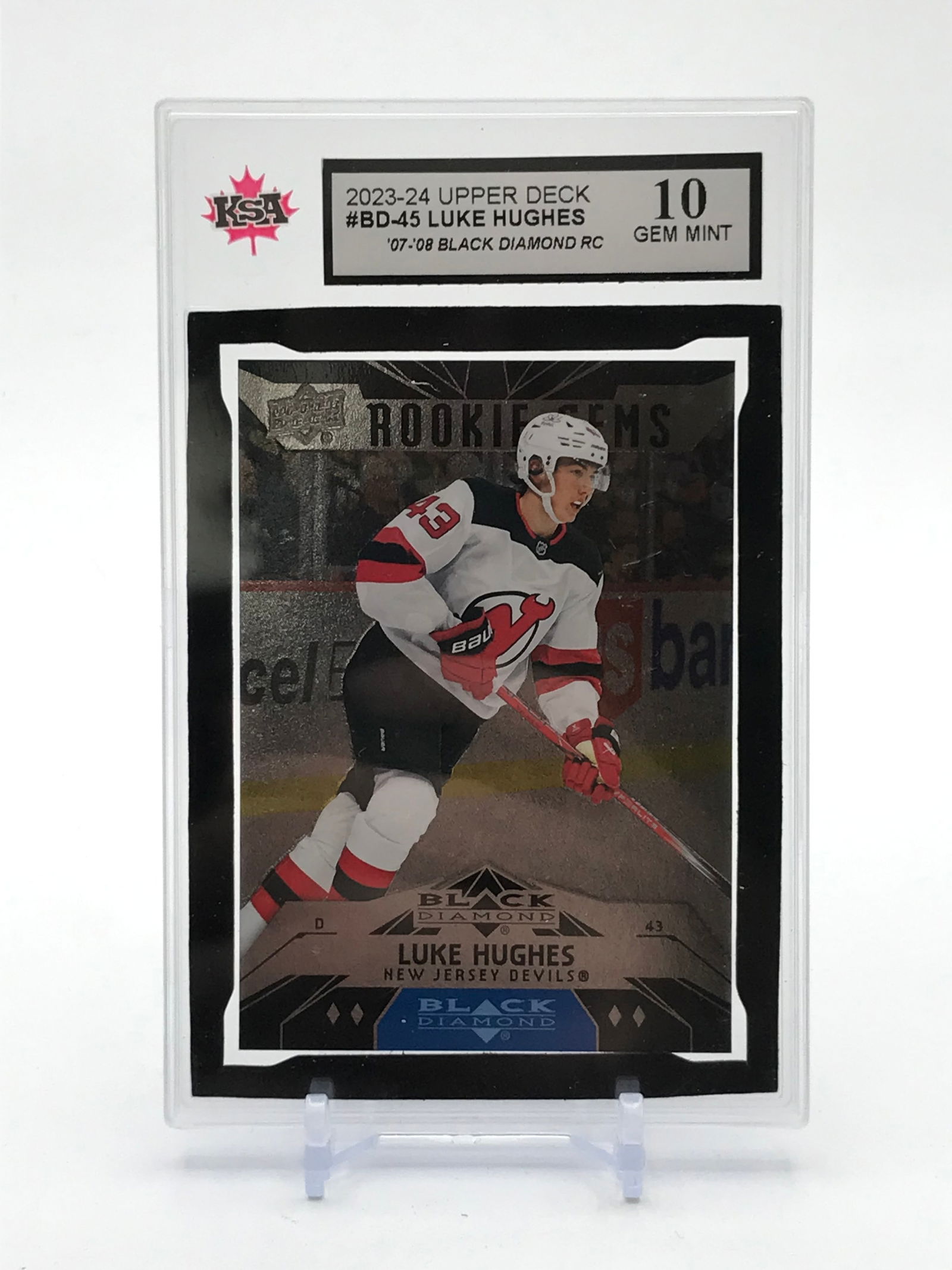 2023-24 LUKE HUGHES UPPER DECK BLACK DIAMOND ROOKIE CARDS (KSA GRADED 10) (1 of 2)