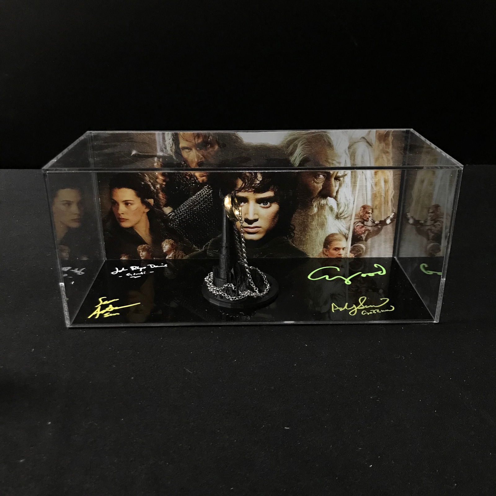 ELIJAH WOOD, SEAN ASTIN, JOHN RHYS DAVIES & ANDY SERKIS SIGNED LOTR "RING OF POWER" BOX (WWOC COA) (1 of 6)