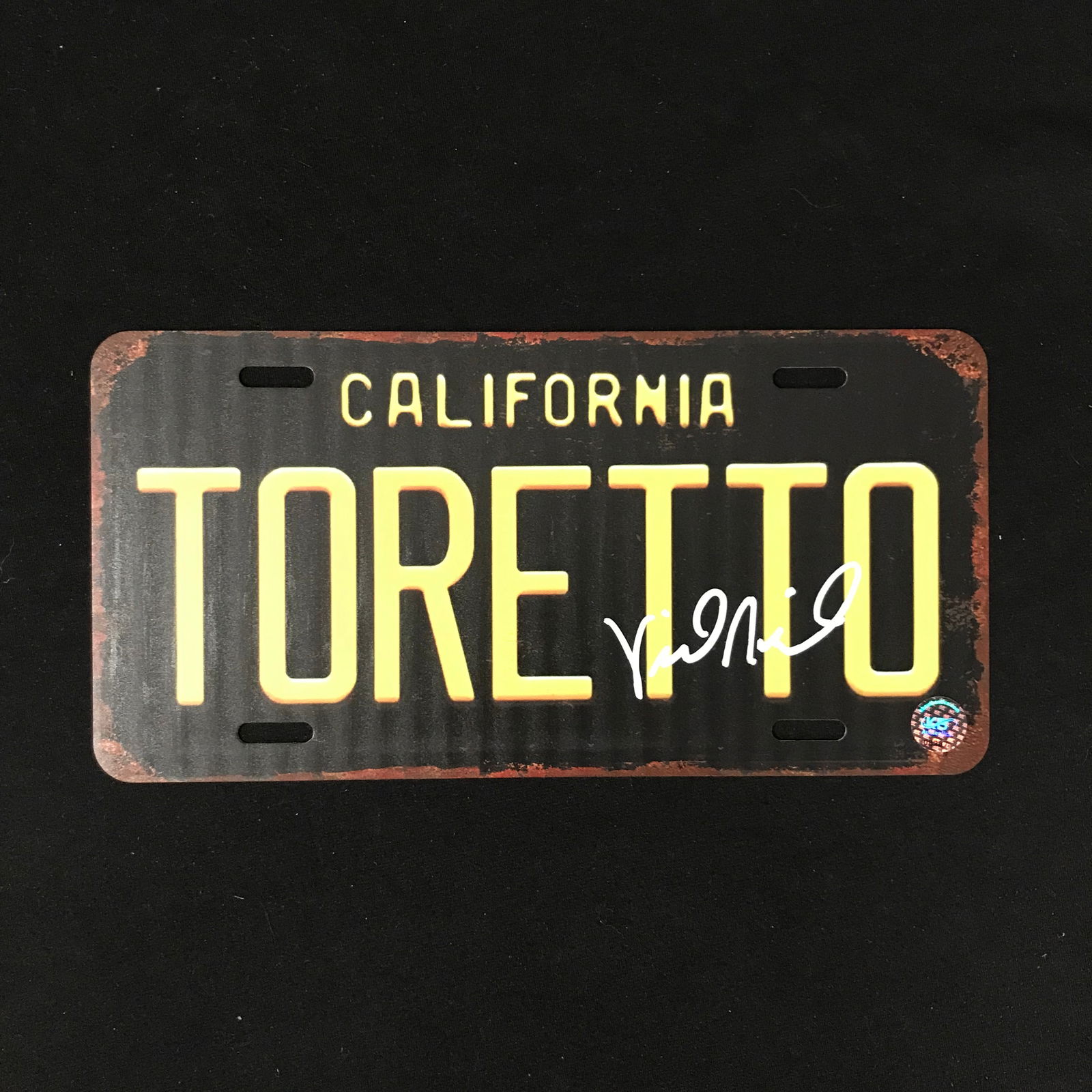 VIN DIESEL SIGNED FAST AND THE FURIOUS "TORETTO" CALIFORNAI LICENSE PLATE (KB AUTHENTICS COA) (1 of 1)