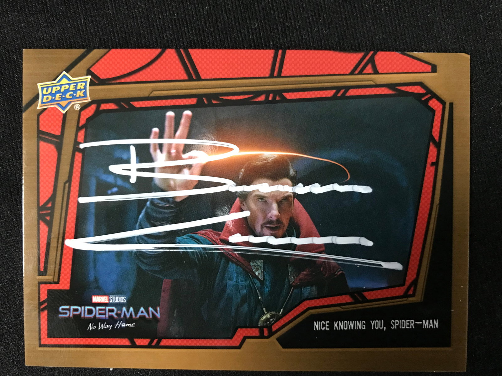 BENEDICT CUMBERBATCH SIGNED "DOCTOR STRANGE" UPPER DECK TRADING CARD (UPPER DECK COA) (1 of 2)