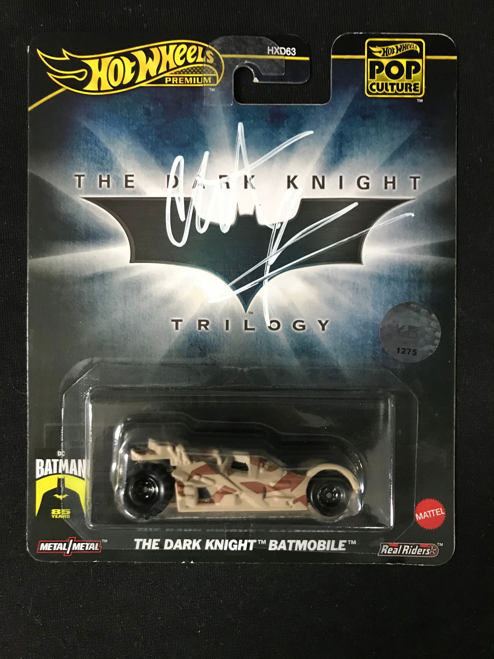 CHRISTIAN BALE SIGNED "BATMAN: THE DARK KNIGHT" HOT WHEELS BATMOBILE (KB AUTHENTICS COA) (1 of 2)