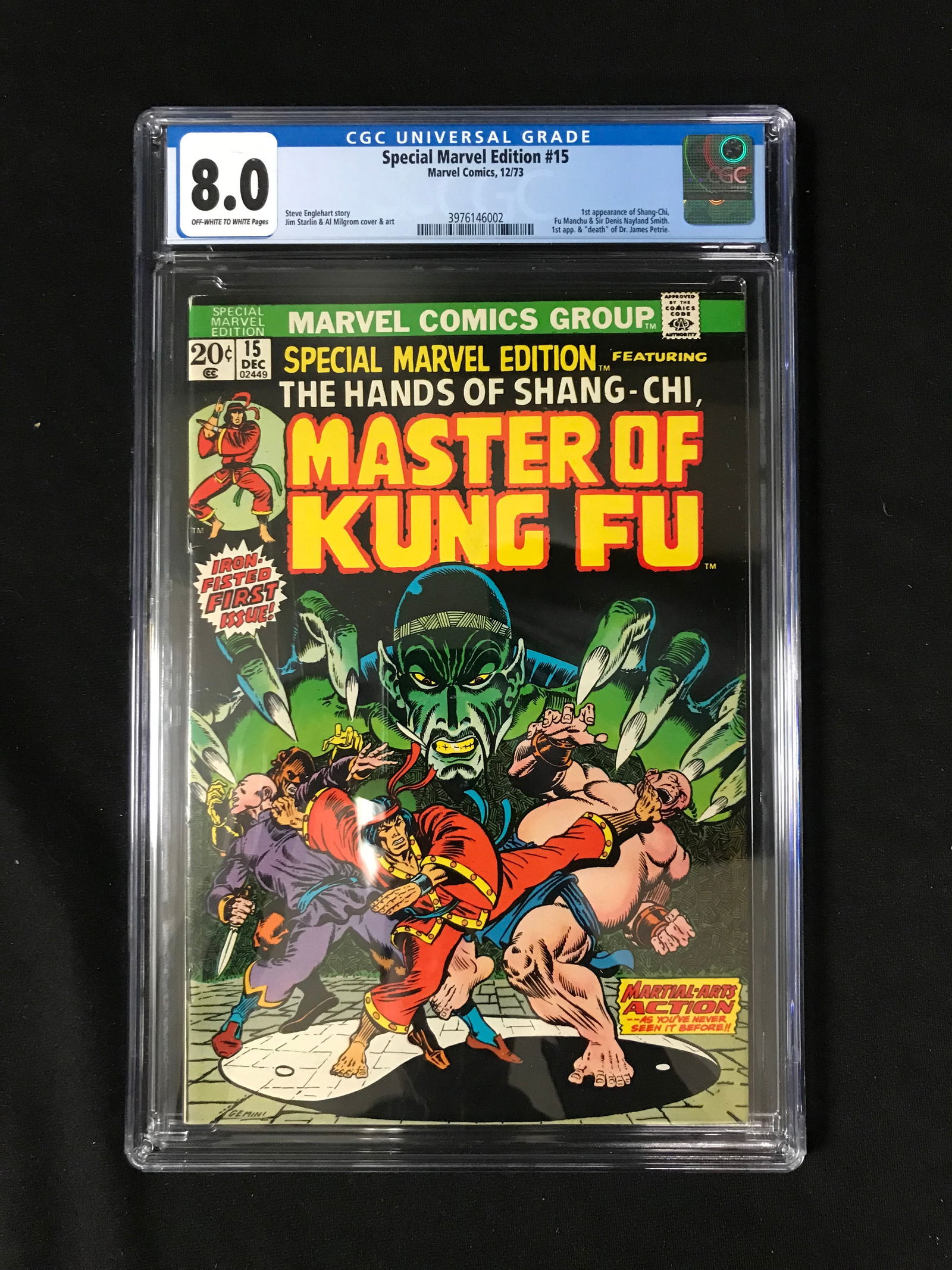 MARVEL COMICS NO.15 MASTER OF KUNG FU CGC GRADED 8.0 (1 of 1)