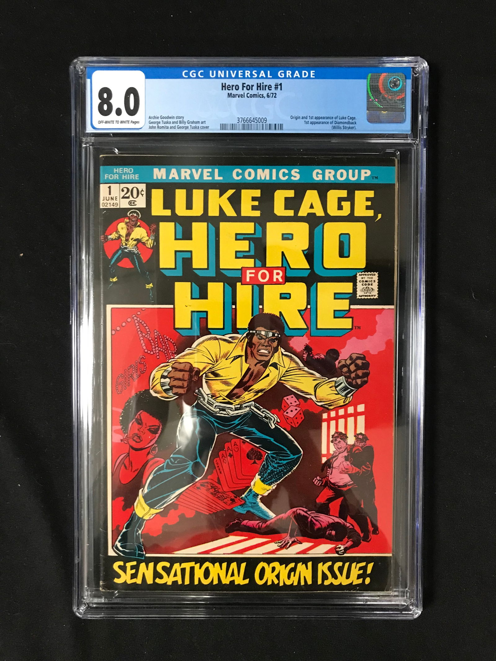 MARVEL COMICS NO.1 LUKE CAGE, HERO FOR HIRE CGC GRADED 8.0 (1 of 1)