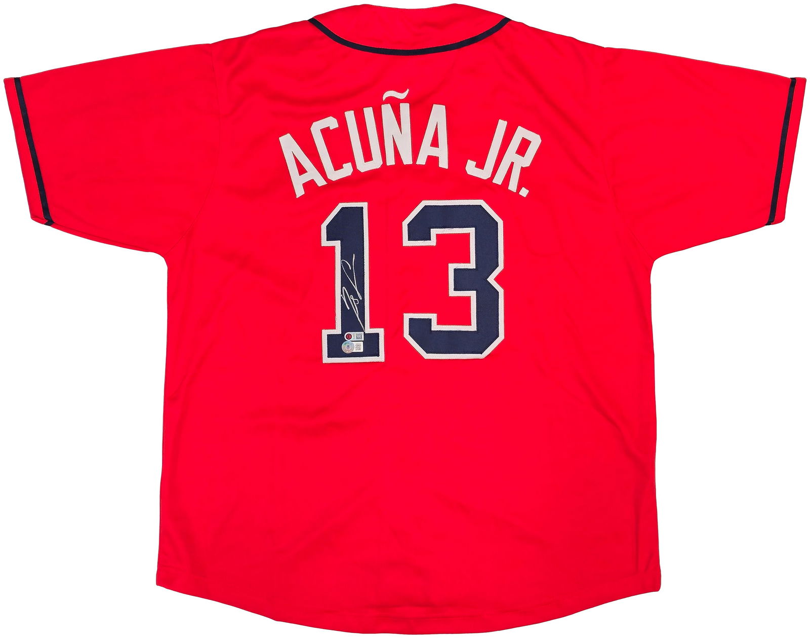 RONALD ACUNA JR. SIGNED ATLANTA BRAVES JERSEY (BECKETT COA) (1 of 3)