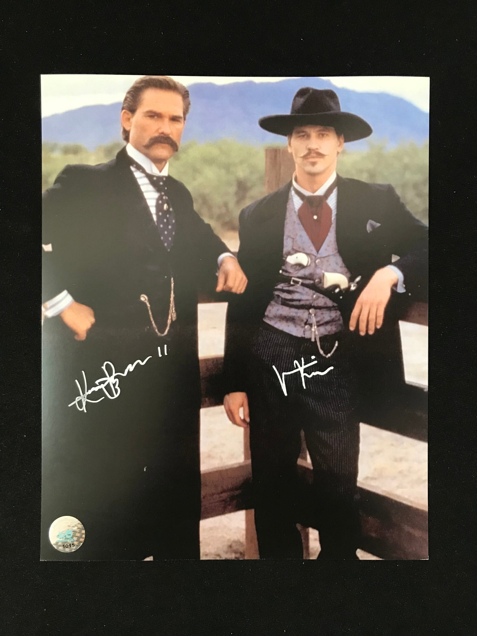 KURT RUSSEL & VAL KILMER SIGNED "TOMBSTONE" 8X10 PHOTO (KB AUTHENTICS COA): Prices are in Canadian dollars