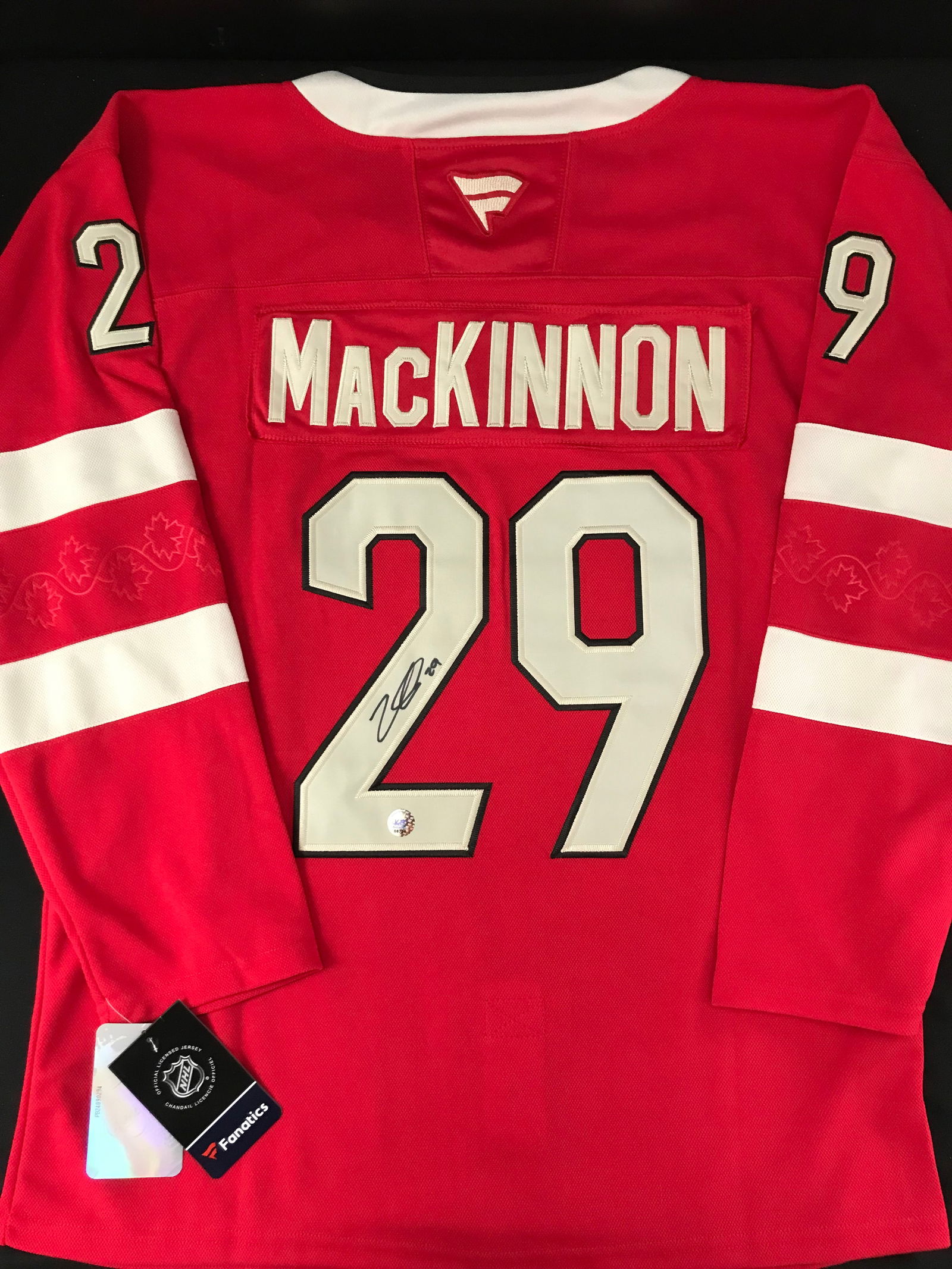 NATHAN MACKINNON SIGNED TEAM CANADA JERSEY (KB AUTHENTICS COA) (1 of 3)