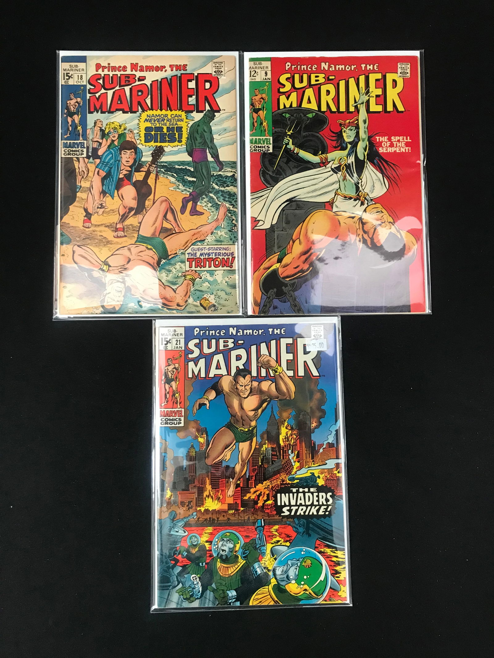 LOT OF 3 SUB-MARINER COMICS (MARVEL COMICS) (1 of 1)