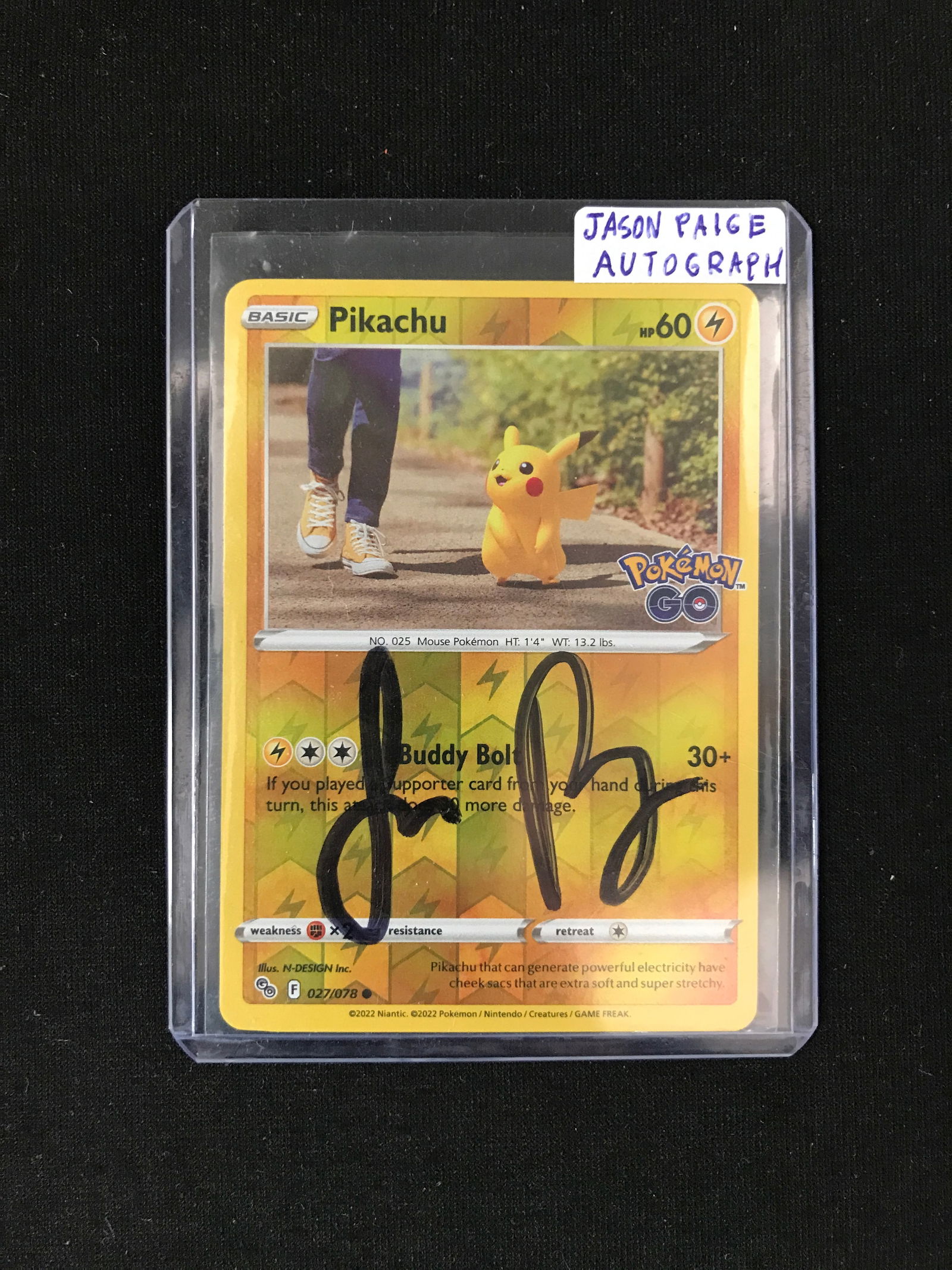JASON PAIGE SIGNED PIKACHU POKEMON CARD (1 of 2)