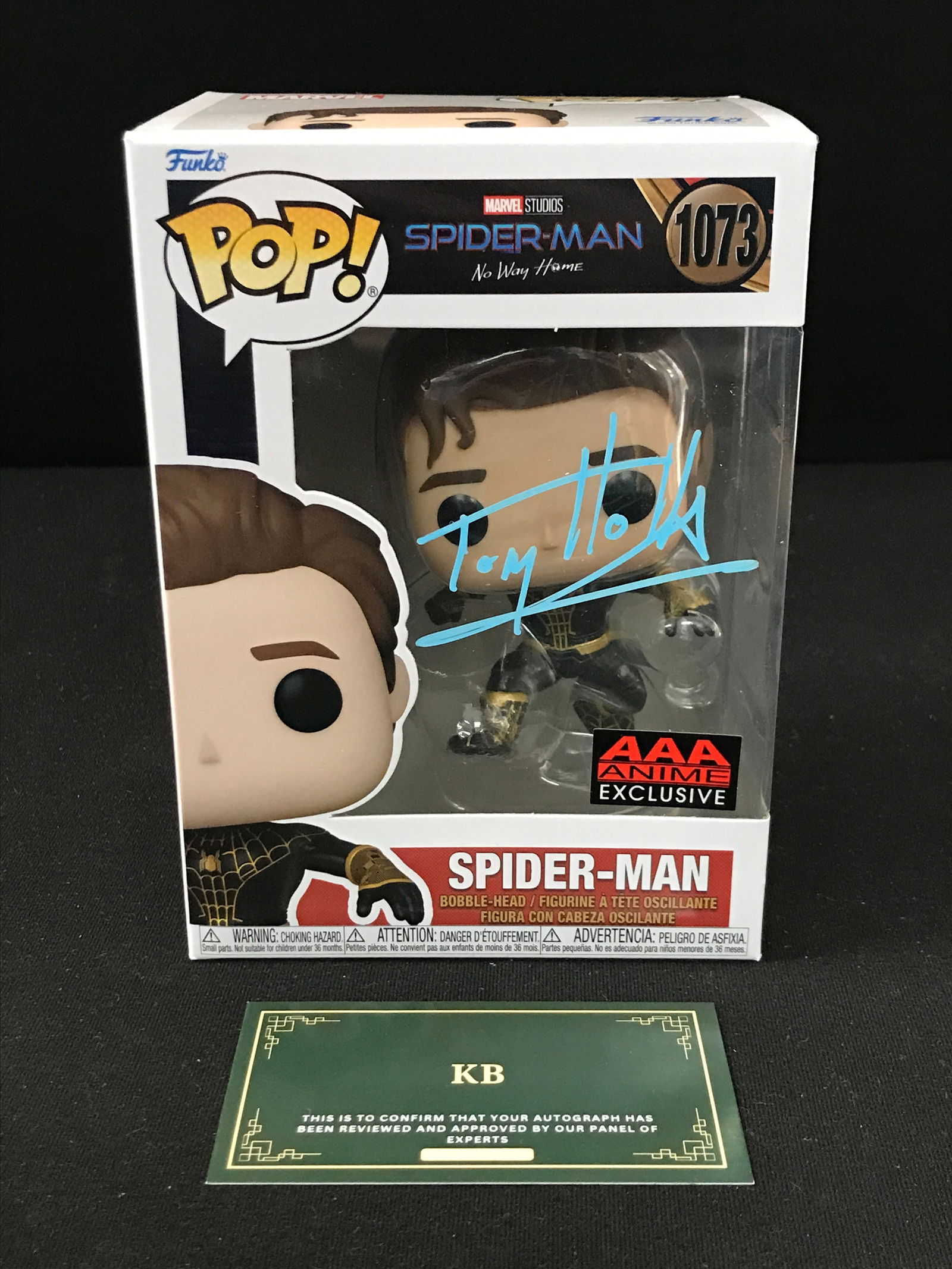 TOM HOLLAND SIGNED FUNKO POP (KB AUTHENTICS COA) (1 of 2)