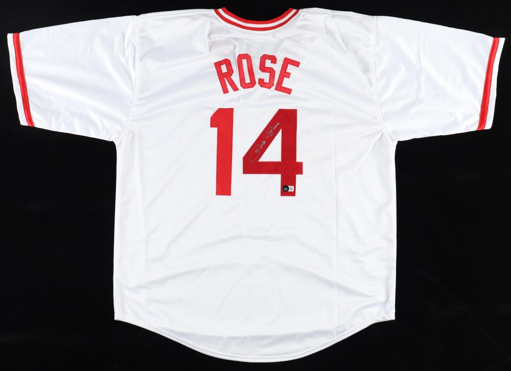 PETE ROSE SIGNED BASEBALL JERSEY (BECKETT COA) (1 of 3)