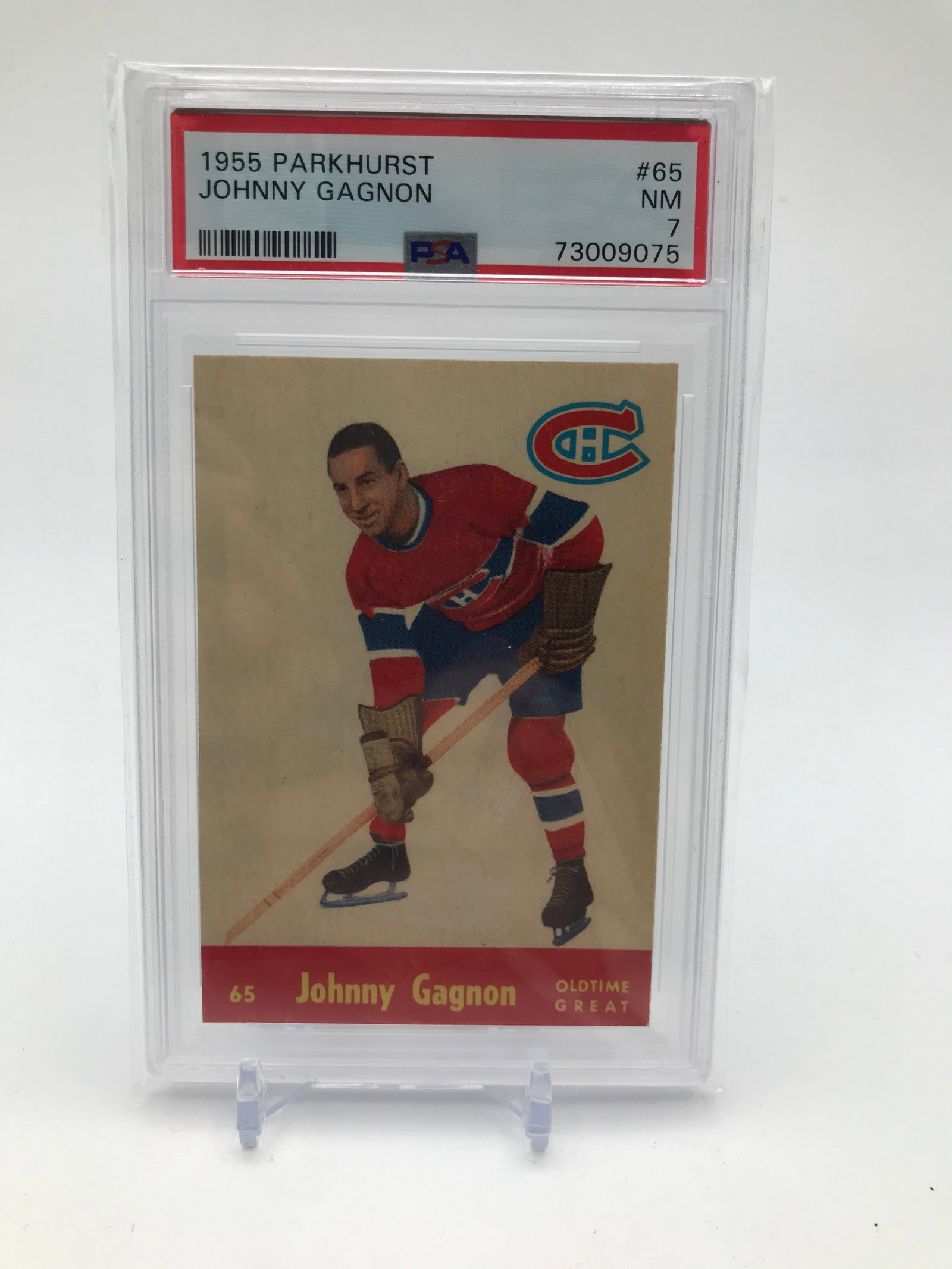 1955 PARKHURST JOHNNY GAGNON TRADING CARD PSA 7: Prices are in Canadian dollars