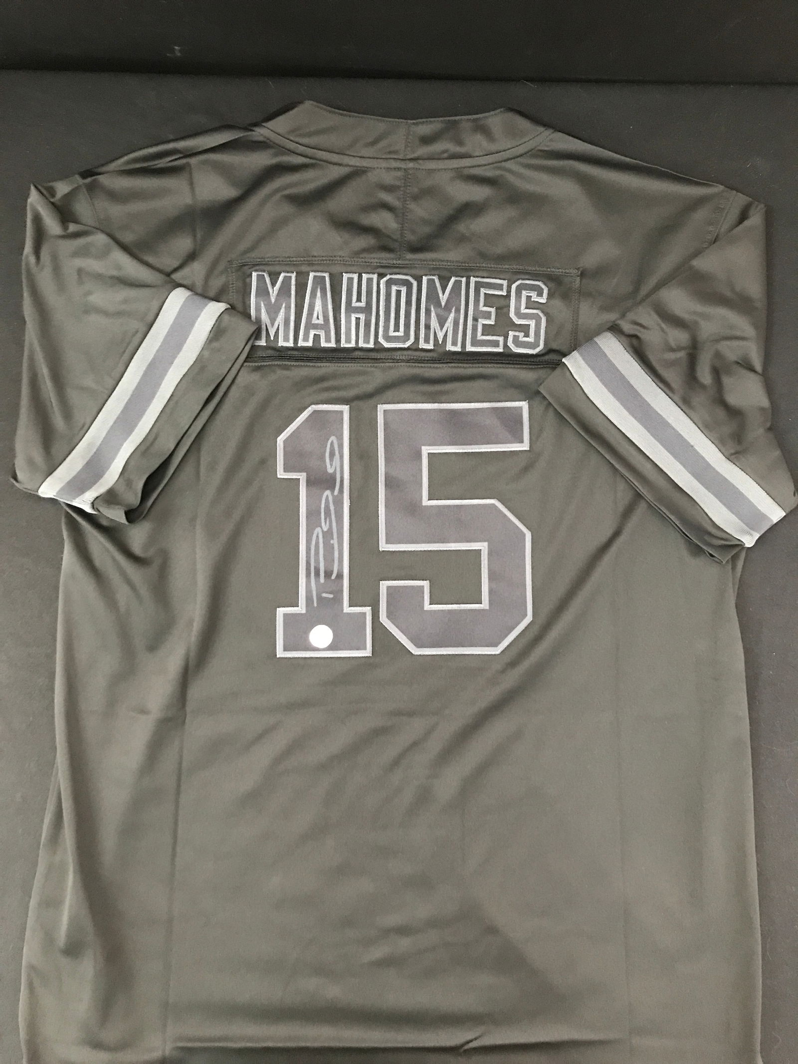 PATRICK MAHOMES SIGNED FOOTBALL JERSEY KB AUTHENTICS COA) (1 of 2)