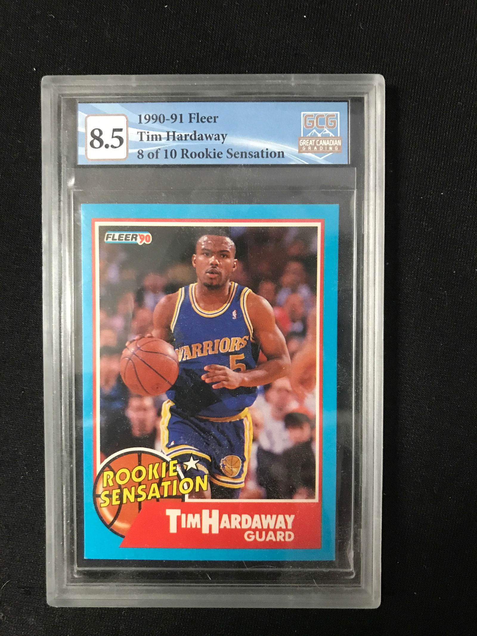 1990 FLEER TIM HARDAWAY ROOKIE CARD (GCG 8.5) (1 of 1)