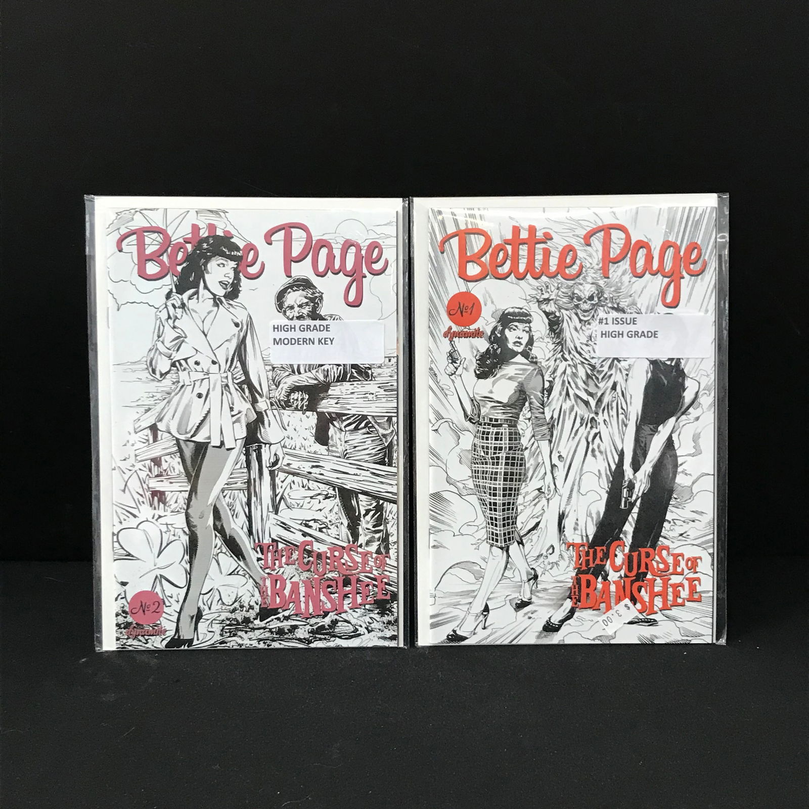 LOT OF 2 BETTIE PAGE COMICS - THE CURSE OF BANSHEE #1 AND #2 (DARK HORSE) (1 of 1)